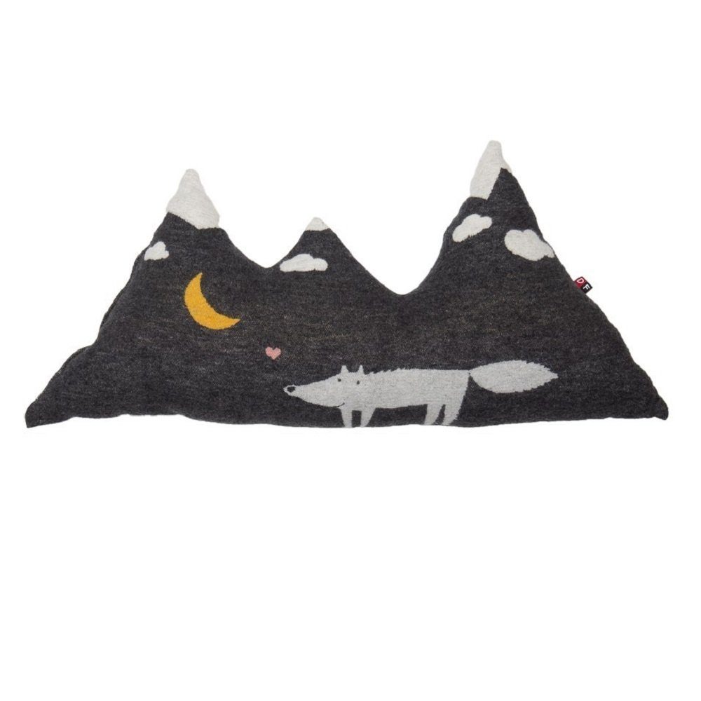 DAVID FUSSENEGGER Dekokissen Kissen gefüllt Juwel 'Wolf' 35 x 70 cm Anthrazit