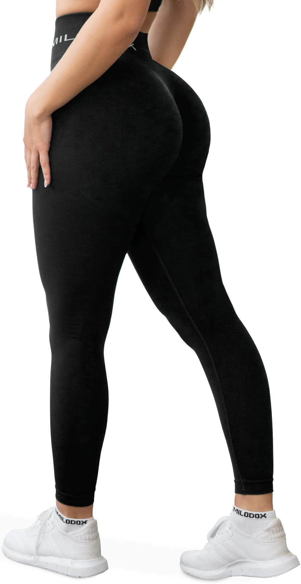 Smilodox Leggings Azura, Push Up Booy Fitnessleggings mit Schriftzug Sport & Alltag Scrunch Butt Squat-Sicher High Waist Seamless Yoga Gymhose Blickdicht