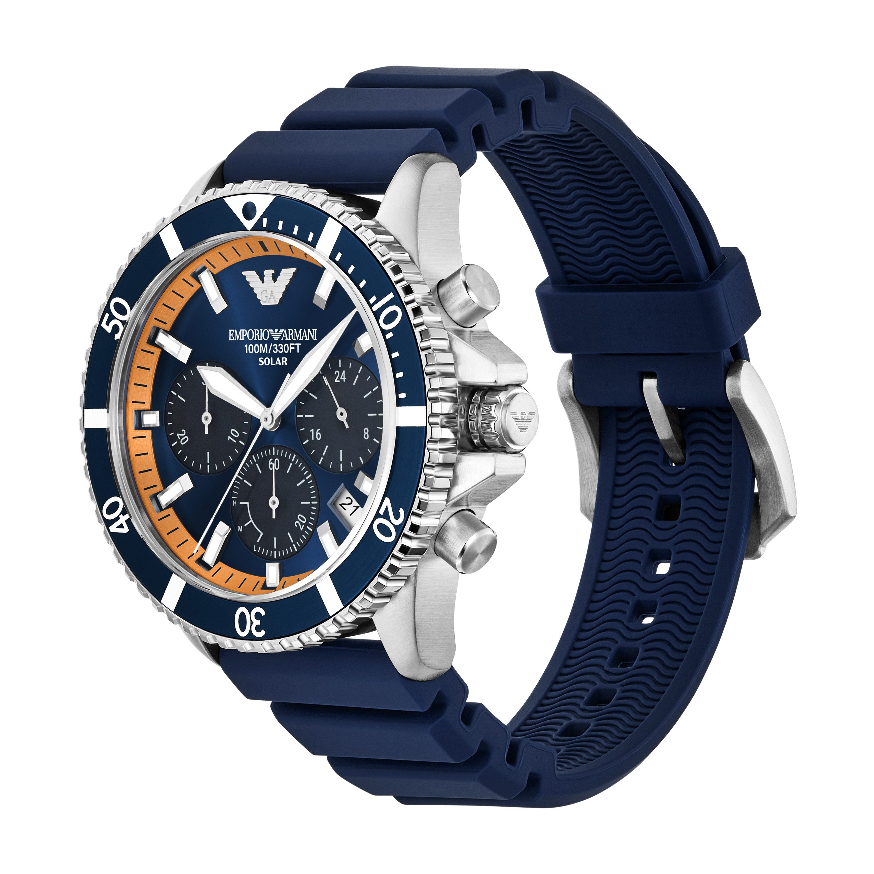 Emporio Armani Chronograph AR11696, Armbanduhr, Solar, Herrenuhr, Silikonar günstig online kaufen