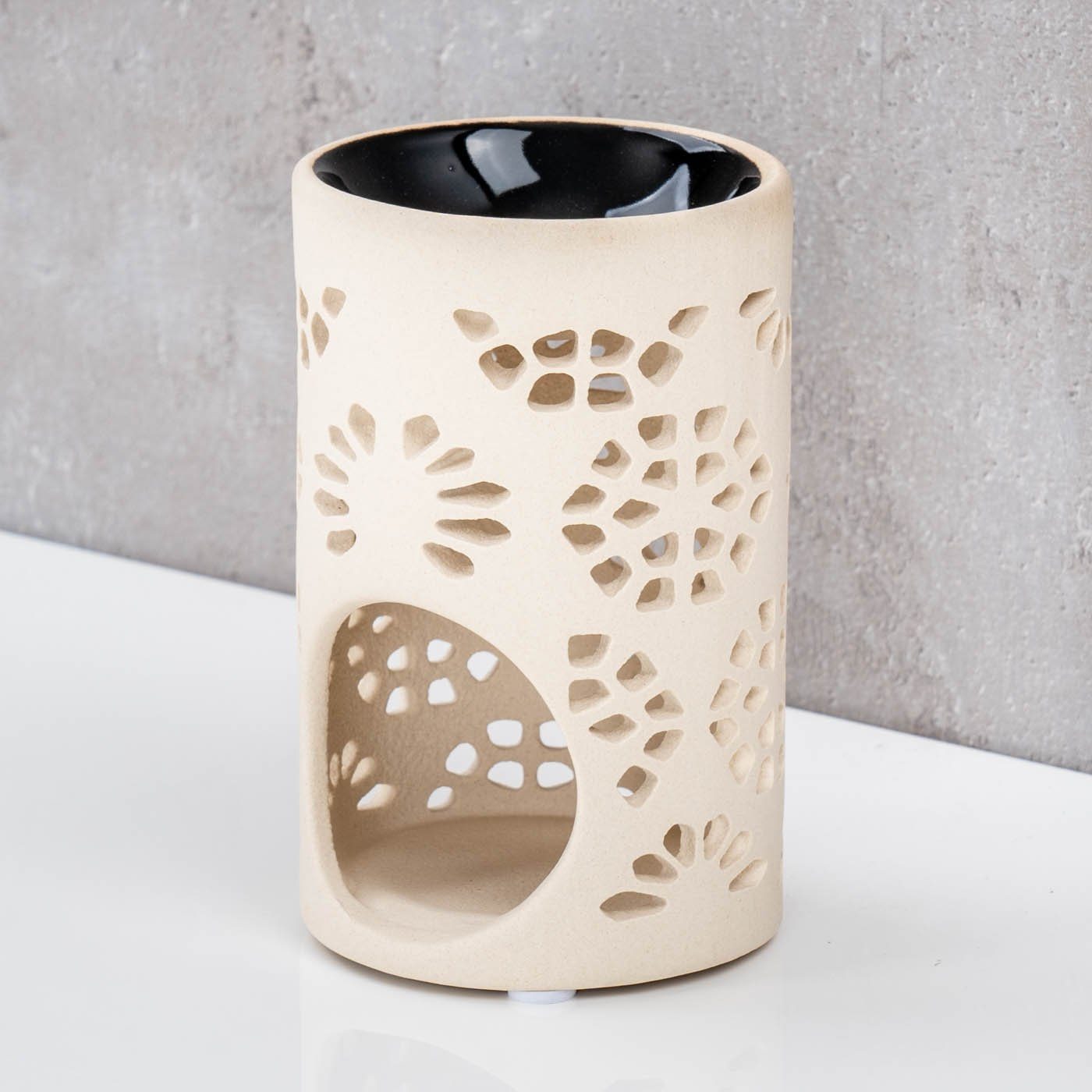 Levandeo® Duftlampe, Duftlampe Keramik H11cm Creme Weiß Aromalampe Raumduft günstig online kaufen