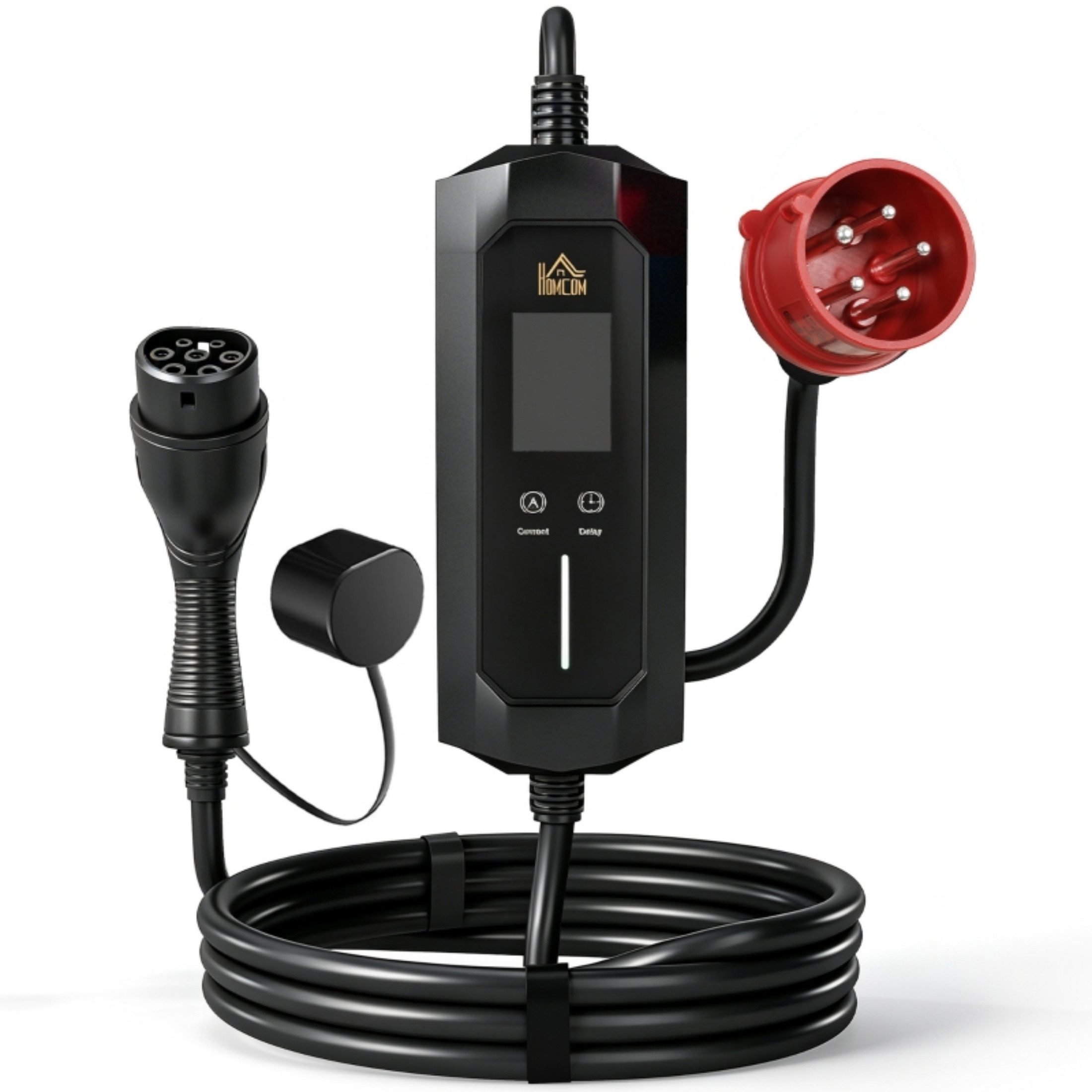 Blossom Mobile Wallbox 11 kW Typ 2,8 m Ladekabel, 6–16 A, 3-phasig CEE 16A Autoladekabel, (800 cm), LCD-Display, IP65 Einstellbarer Ladeleistung und startzeit