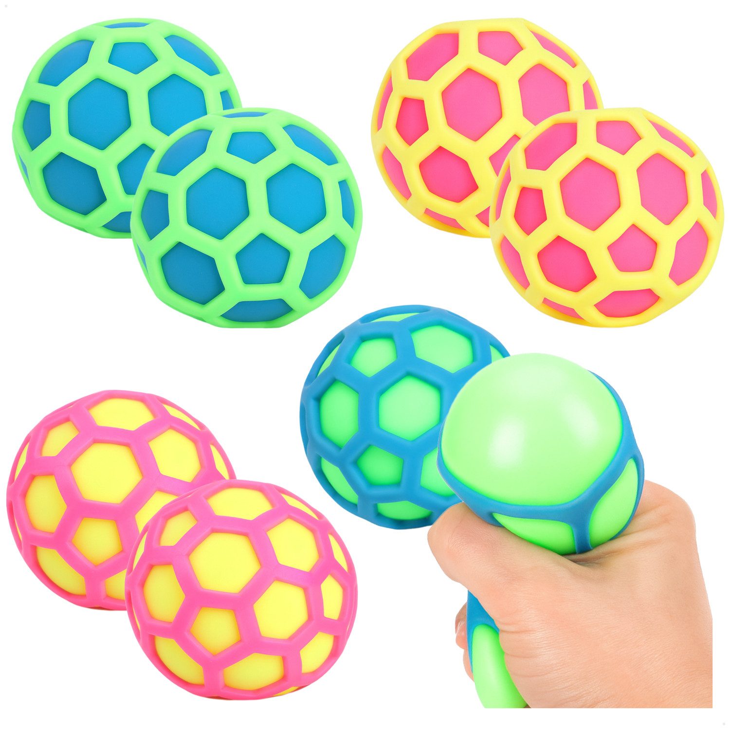 com-four Anti-Stress-Ball Anti Stress Quetschbälle (8-St), Squeeze Spielzeug zur Entspannung für Kinder und Erwachsene