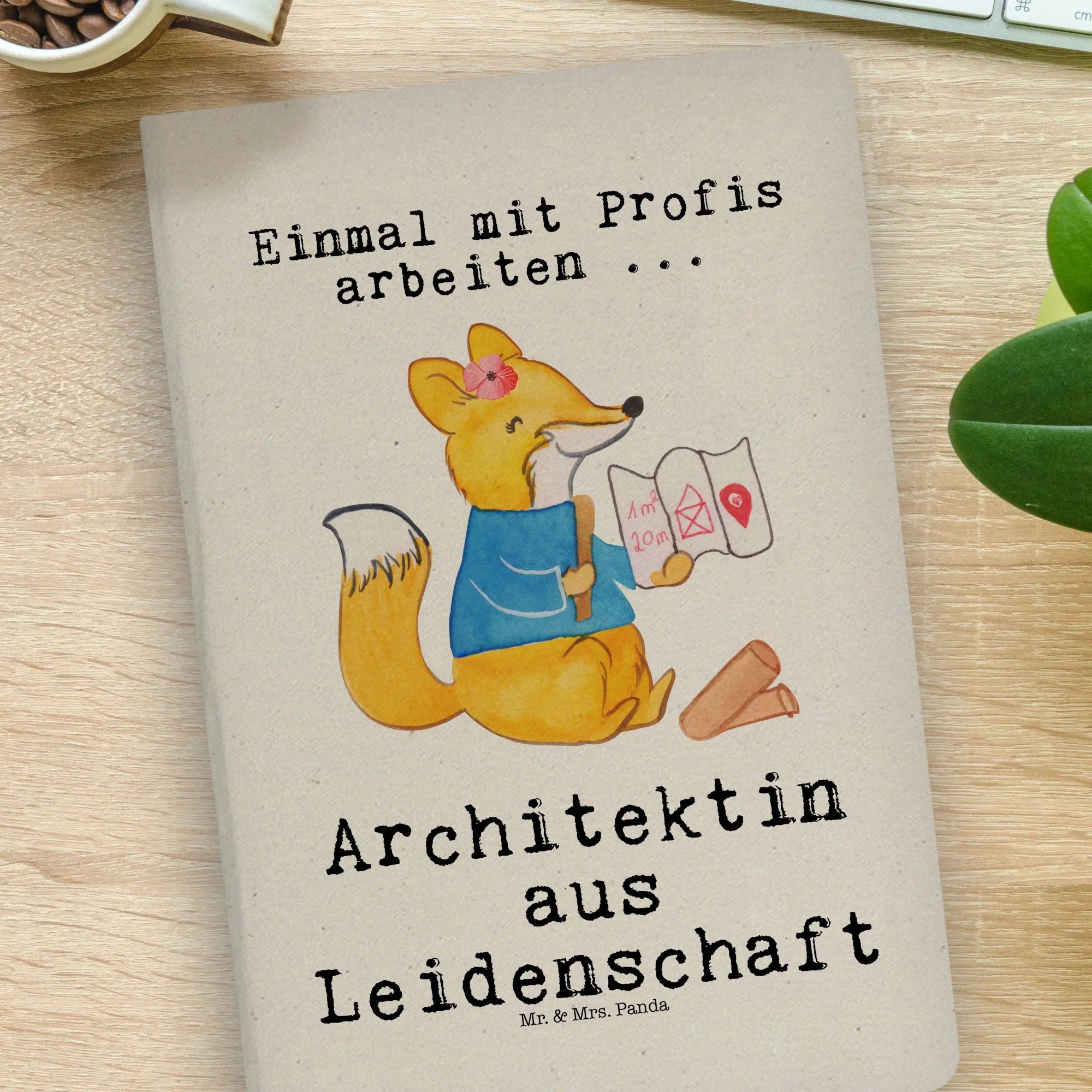 Thumbnail - Mr. & Mrs. Panda Notizbuch Architektin Leidenschaft - Transparent - Geschenk, Innen, Nachhaltige Mr. & Mrs. Panda, Kreat...