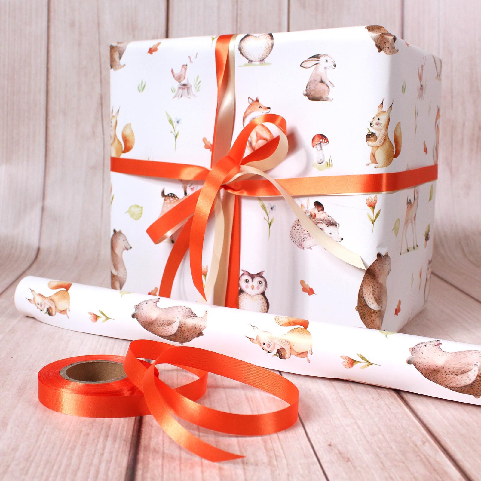nikima Geschenkpapier 5 Bögen Geschenkpapier Waldtiere - 1,60€/qm - 84,1 x 59,4 cm, 5 Bögen – Bild 3 von 5