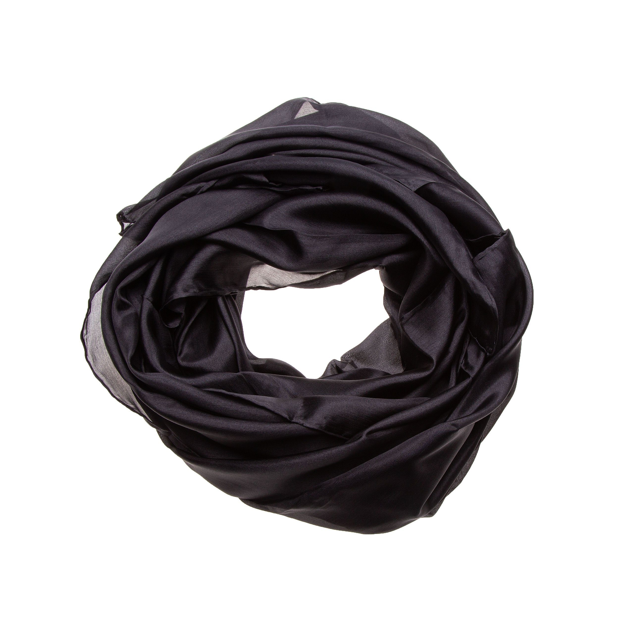 Seidenschal Seidenschal Halstuch Schal XXL Schwarz