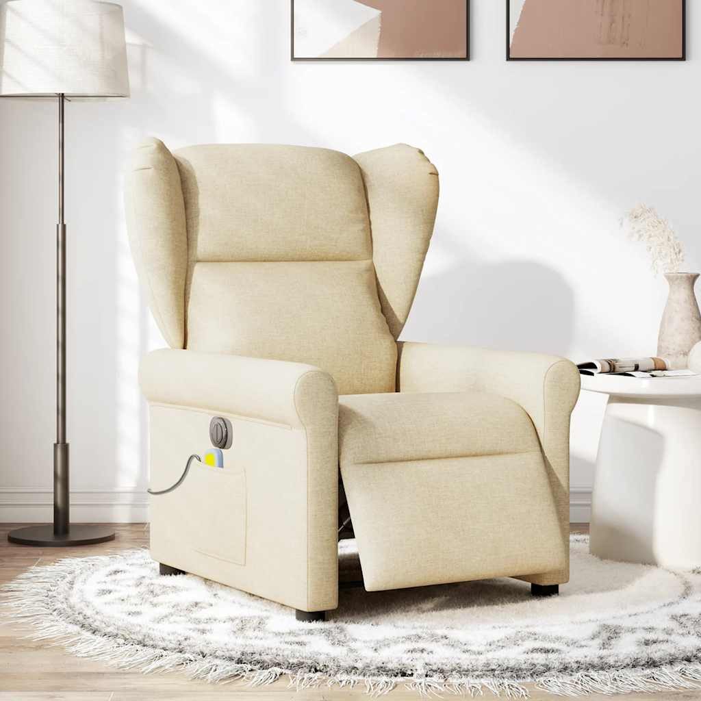 vidaXL Sessel Massagesessel Elektrisch Creme Stoff günstig online kaufen