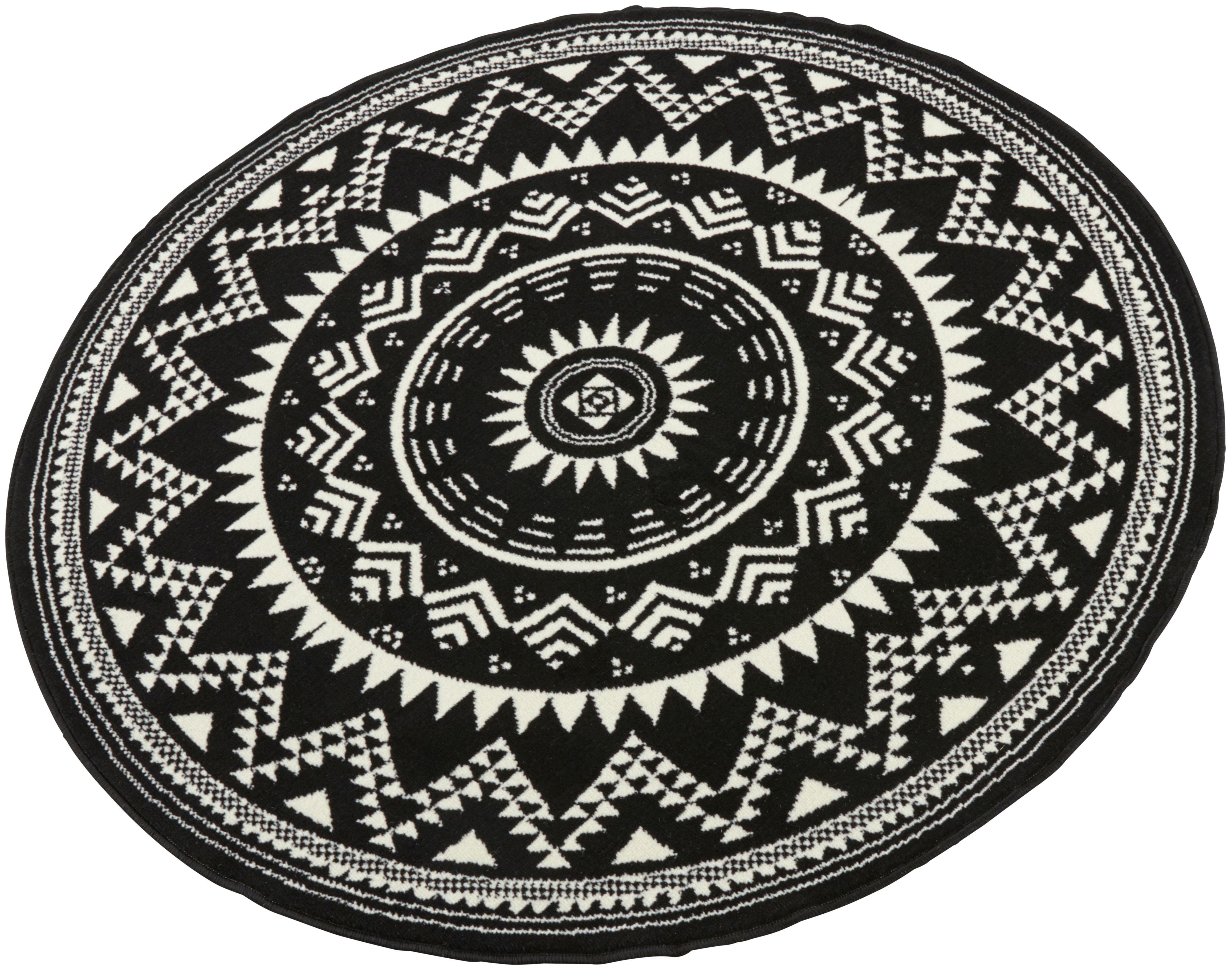 HANSE Home Teppich Valencia, rund, Höhe: 9 mm, Kurzflor, Modern, Vintage, Mandala, Wohnzimmer, Kinderzimmer, Flur