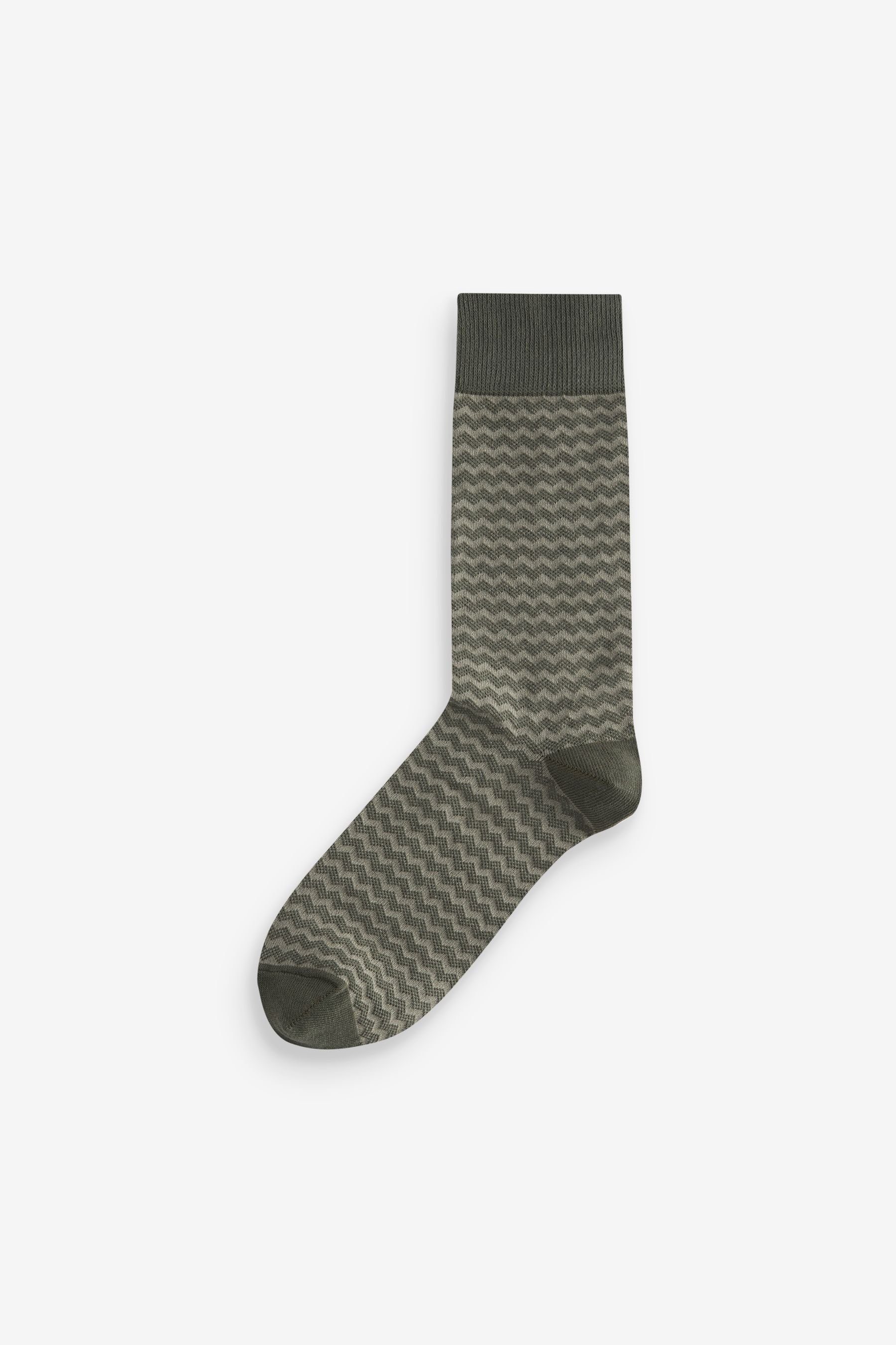 Next Kurzsocken Gemusterte Socken, Herringbone Neutral 5er-Pack (5-Paar)