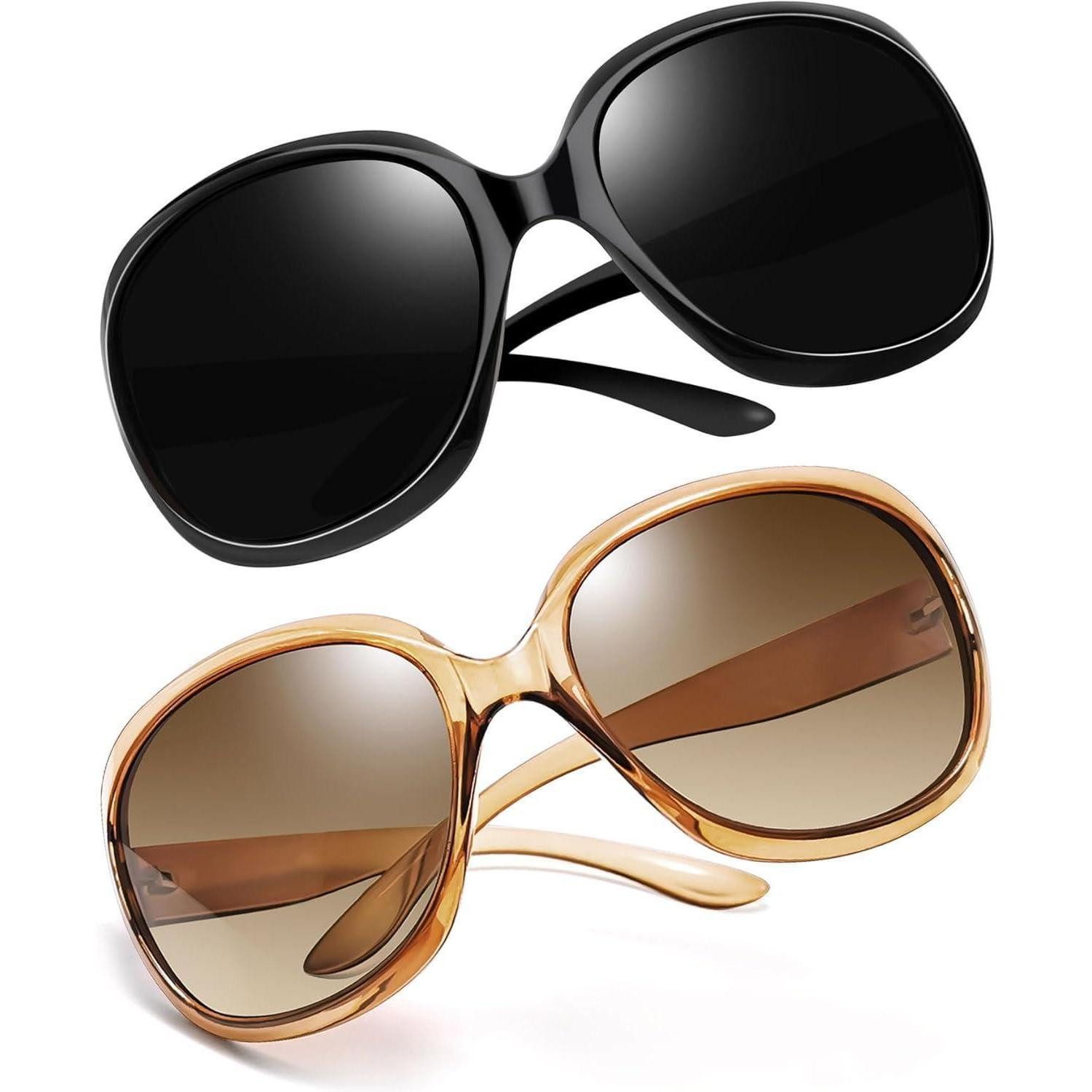 LuxusKollektion Retrosonnenbrille Sonnenbrille Damen Oversized B56-schwarz und Hellbraun Wie die Bilder