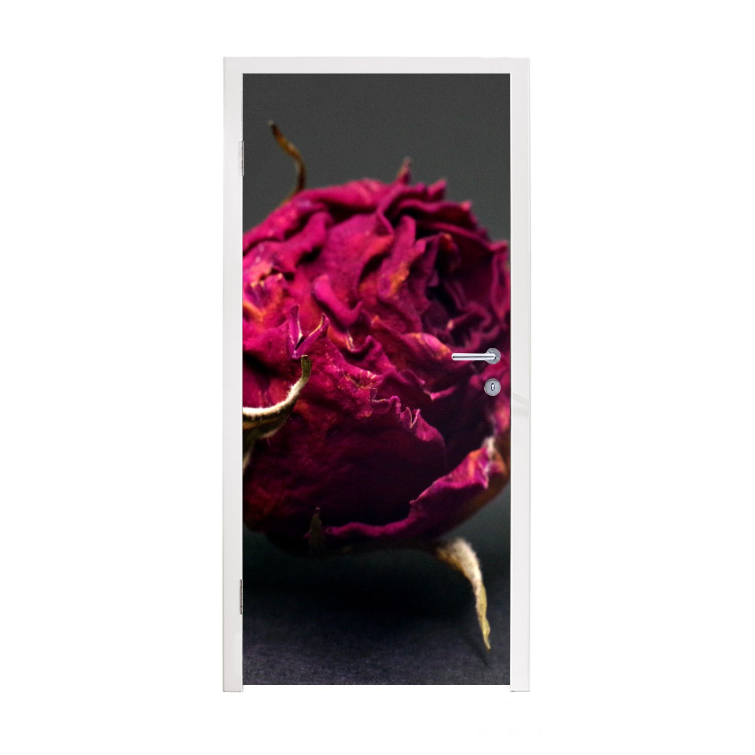 MuchoWow Türtapete Rosen - Farbton - Rot, Matt, bedruckt, (1 St), Fototapete für Tür, Türaufkleber, 75x205 cm