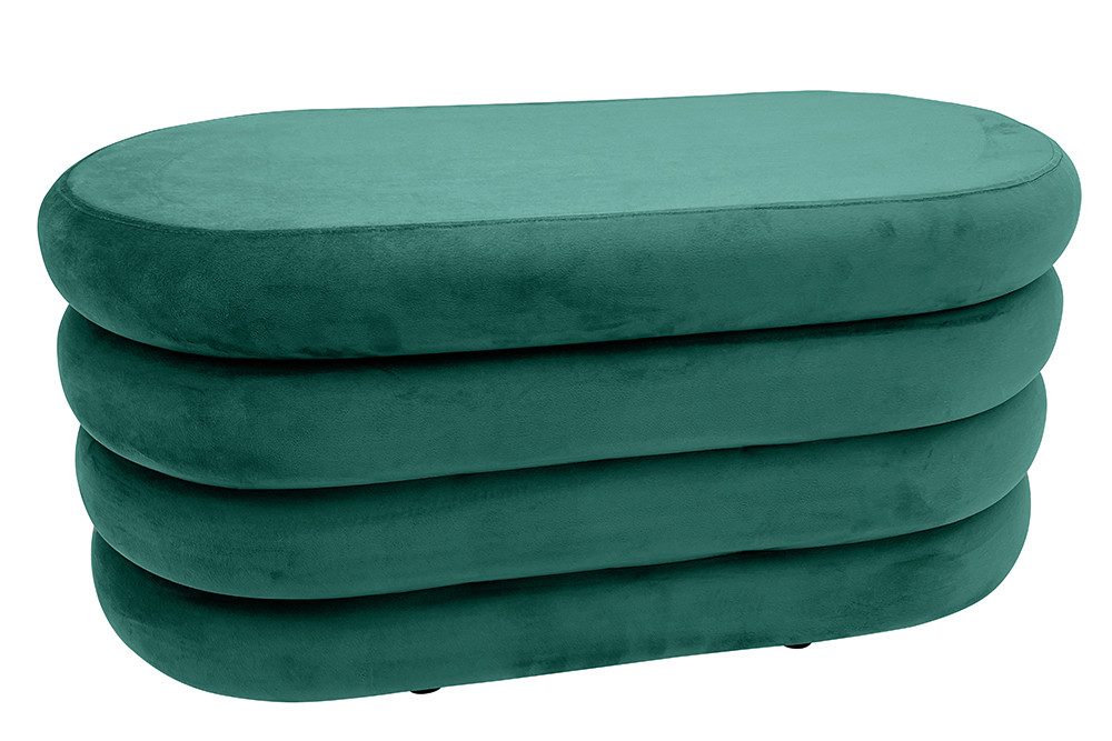 riess-ambiente Sitzbank VOGUE 85cm grün - Samt, mit Stauraum, montiert, gepolstert, kompakt (Einzelartikel, 1-St), stilvolle Polsterbank - ideal für glamouröse Schlafzimmer & Ankleiden
