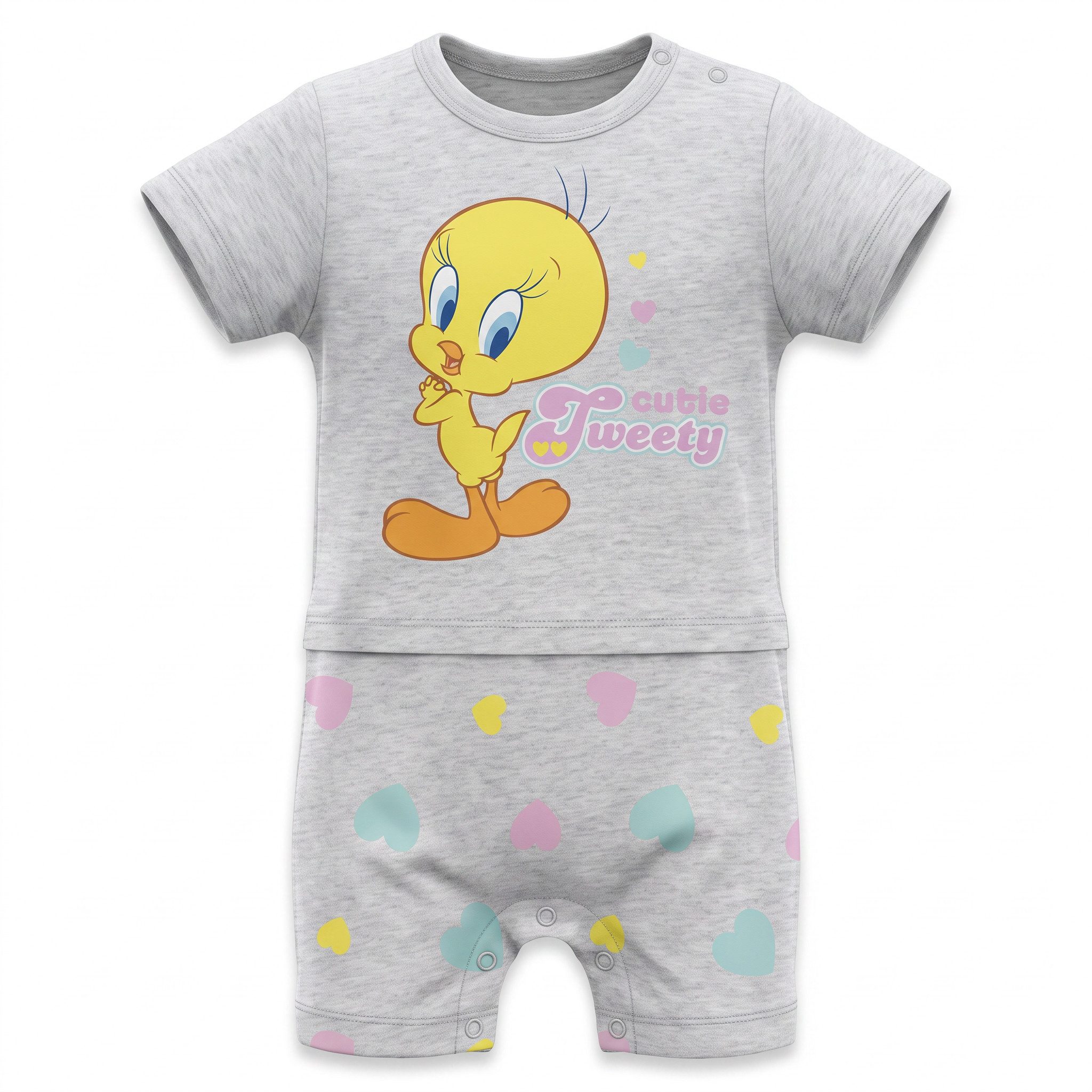 LOONEY TUNES Strampler Looney Tunes Tweety Baby kurzarm Strampler Einteiler Gr. 62 bis 92