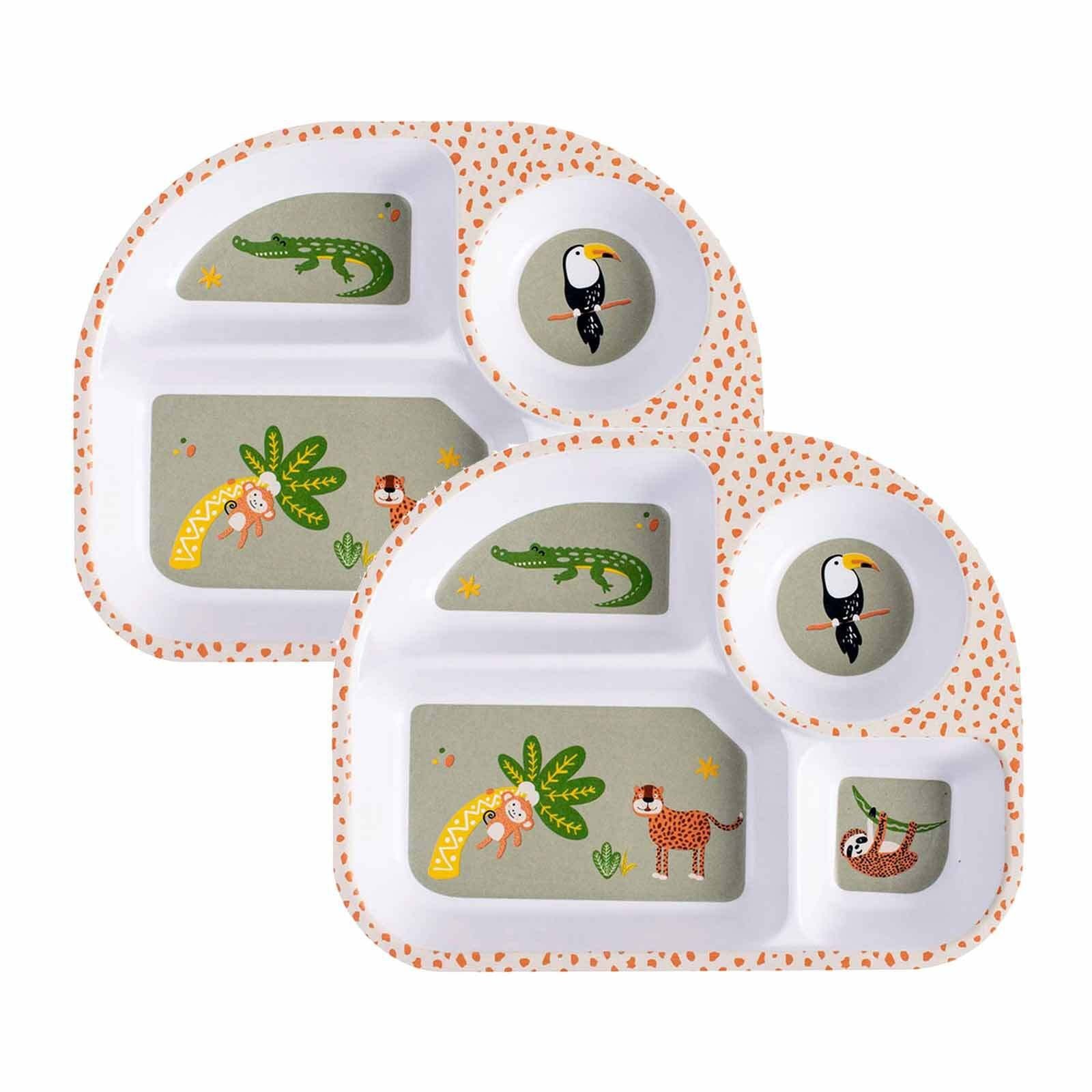 Ladelle Teller Jungle Kinder Esslernteller 27 x 21 x 2,7 cm, (2 St)