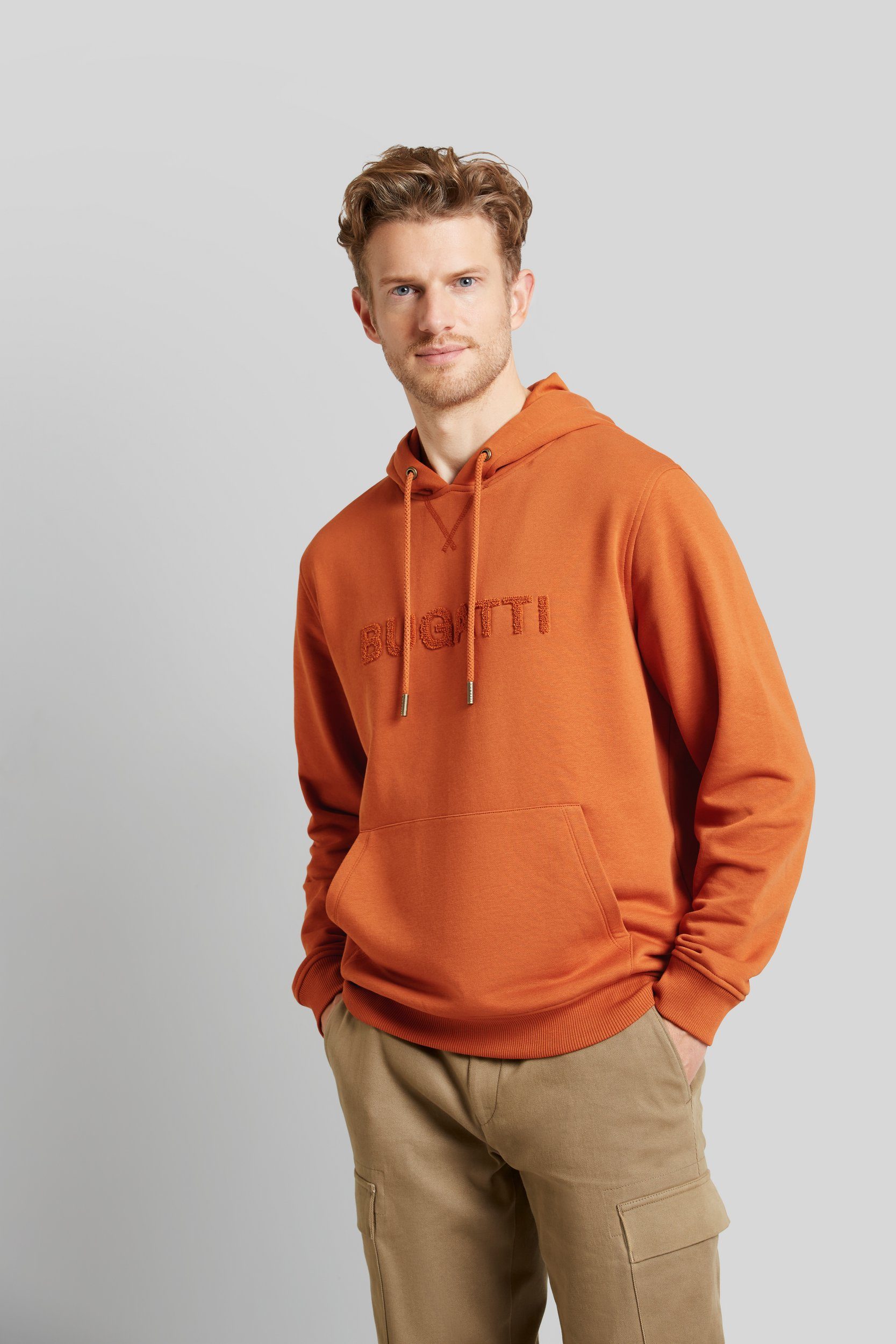 bugatti orange Logo-Print mit Sweatshirt