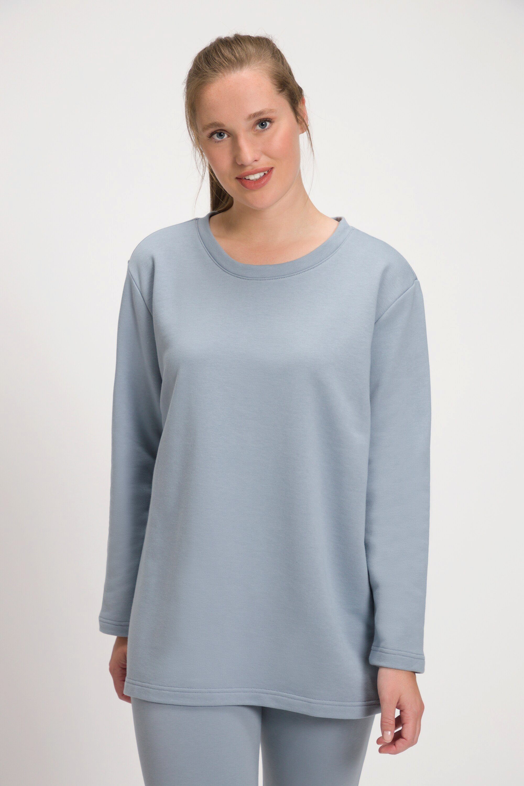 Ulla Popken Sweatshirt Sweatshirt Oversized C2C zertifiziert stein
