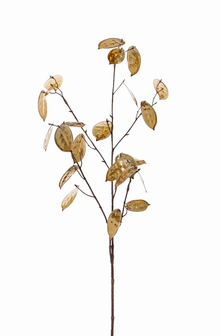 Kunstzweig Kunstpflanze Lunaria Zweig Bamby, Gold, 90cm Silberblatt, artplants, Höhe 90.0 cm