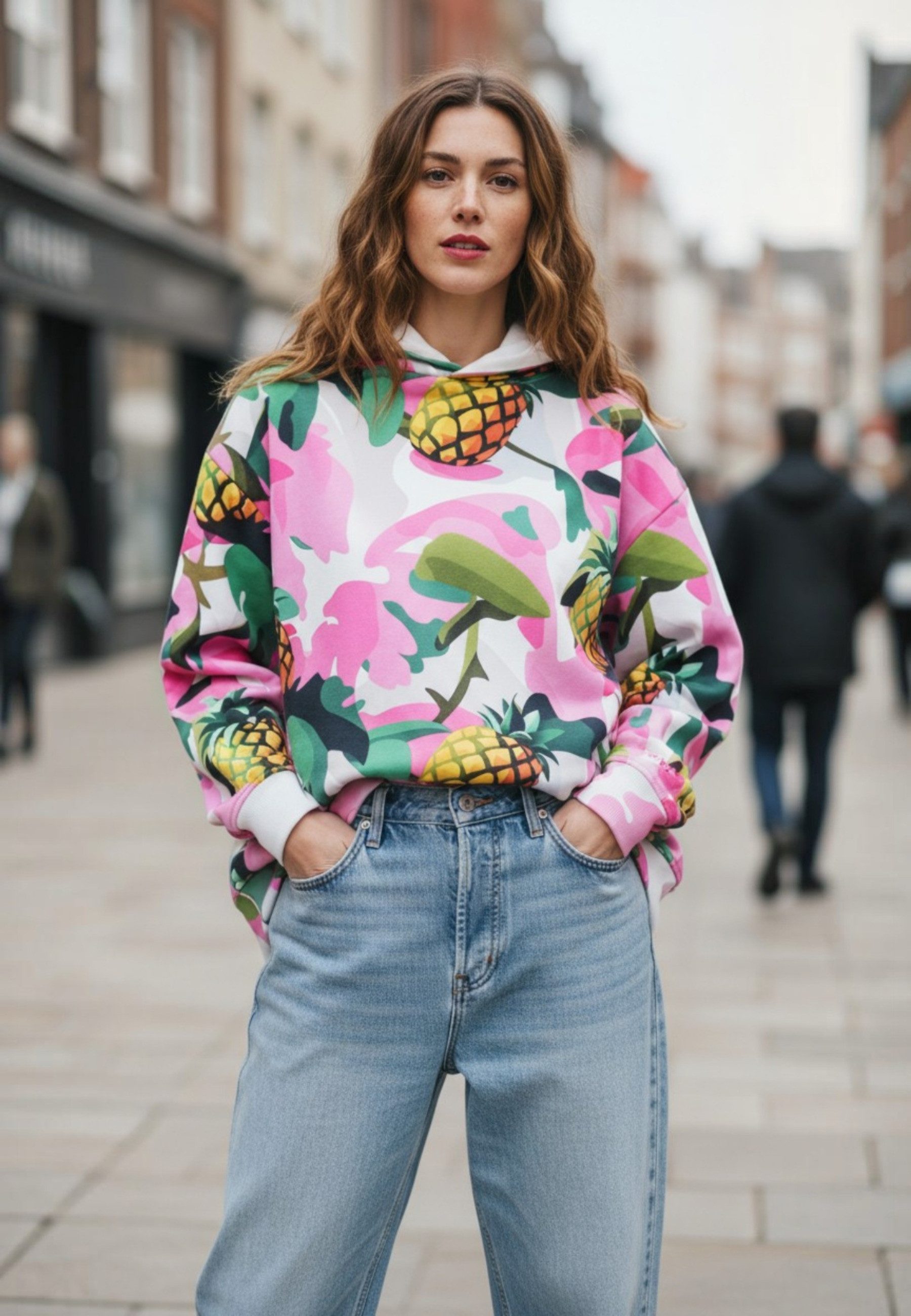 salzhaut Hoodie APPELBOOM Damen Oversized salzhaut Kapuzenpullover – bequemer Fit und nordisch klares Design