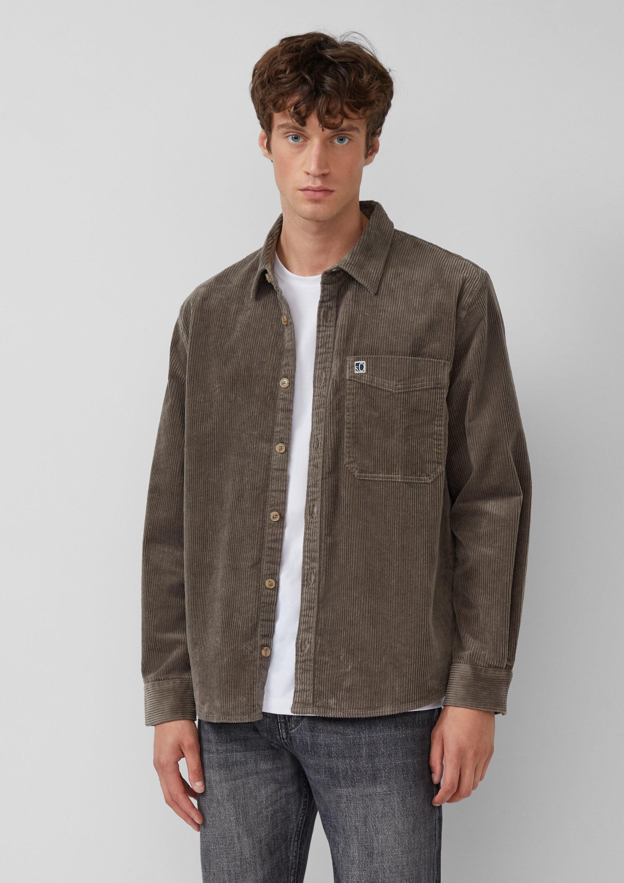 s.Oliver Langarmhemd Hemd Lässiges Cord-Overshirt aus Baumwollstretch günstig online kaufen