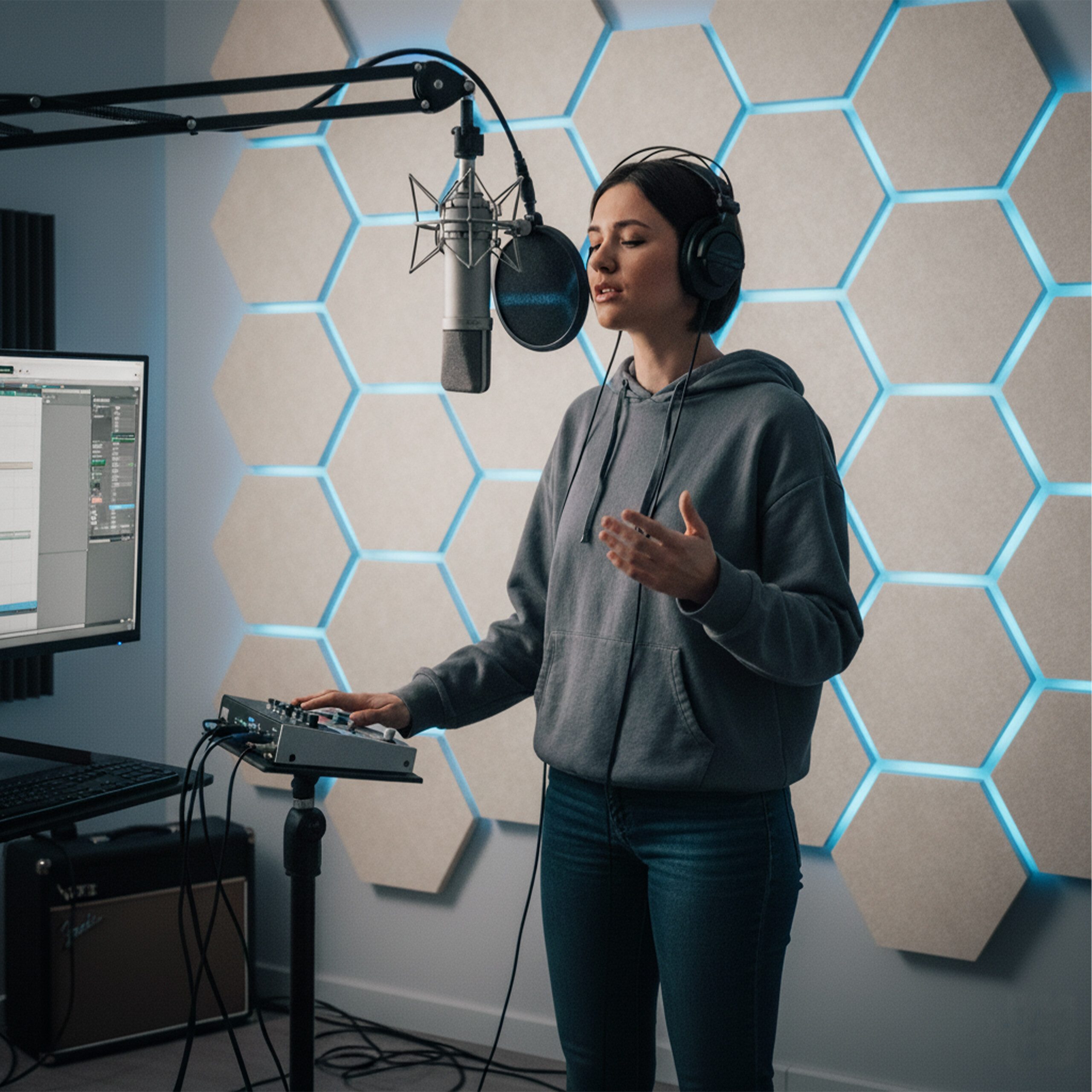 relaxdays Akustikplatte Hexagon Akustikplatten Set selbstklebend, (36-St), günstig online kaufen