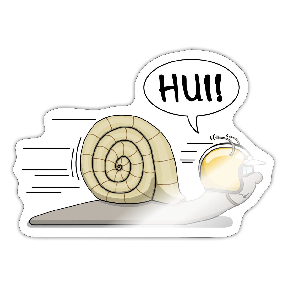 Aufkleber Rennschnecke Lustiges Design Sticker, max. 10 x 10 cm