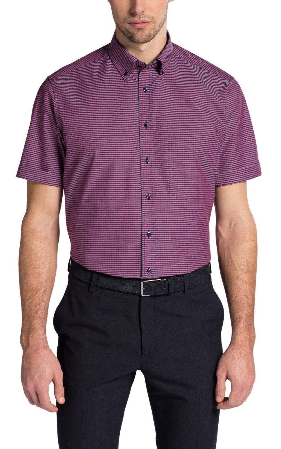 Eterna Businesshemd 8913-C146, Kurzarm Hemd Modern Fit Vichy Popeline Karie günstig online kaufen
