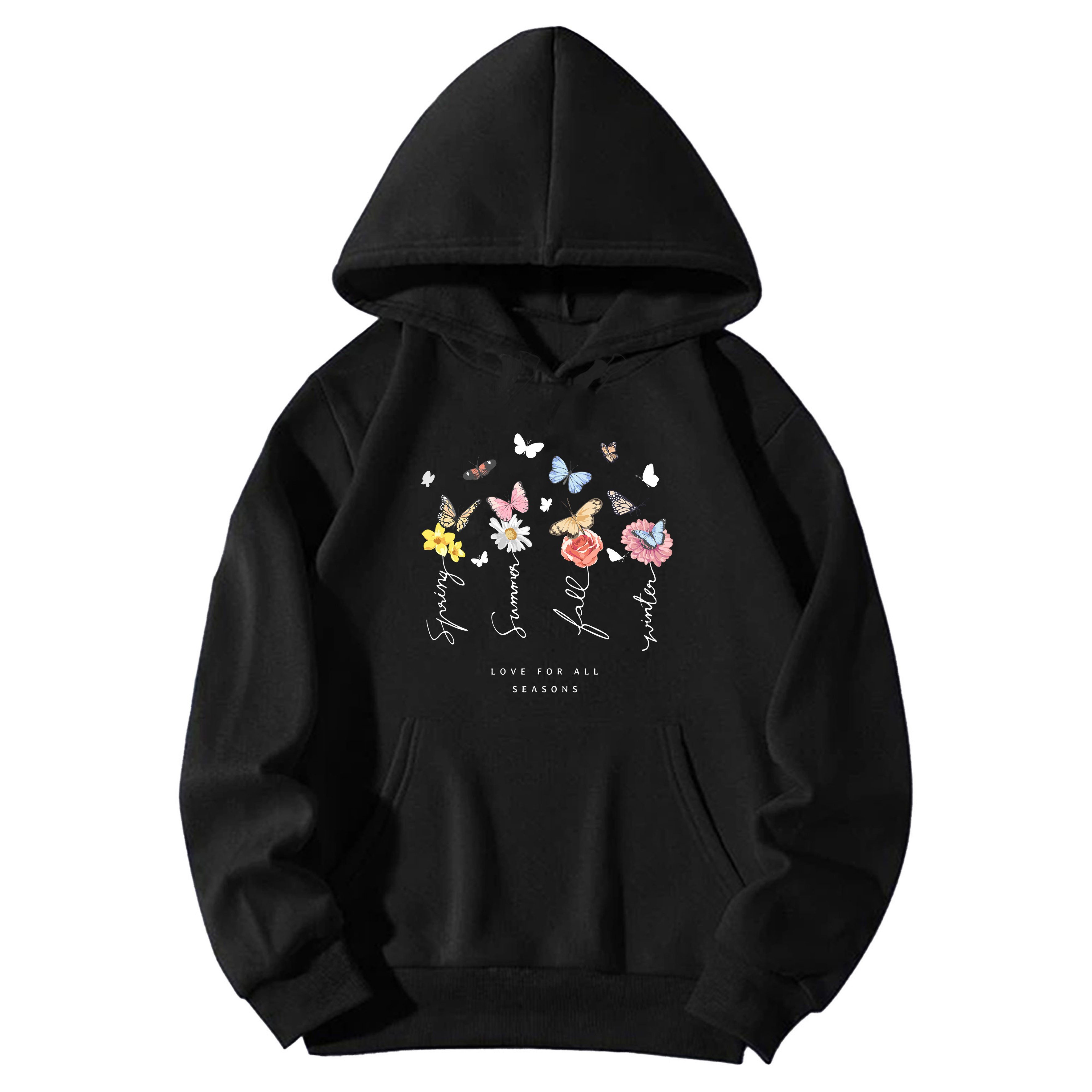 Banco Hoodie Damen Schmetterling Unifarben Unifarben, günstig online kaufen