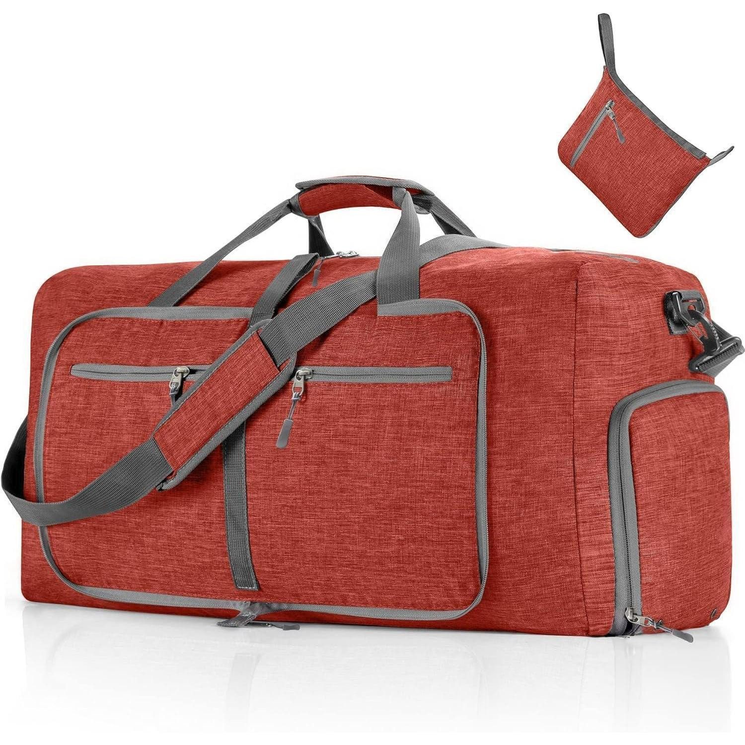 Reisetasche Reisetasche Schuhfach Falttasche Camping Reisen Fitness F Rot 85L