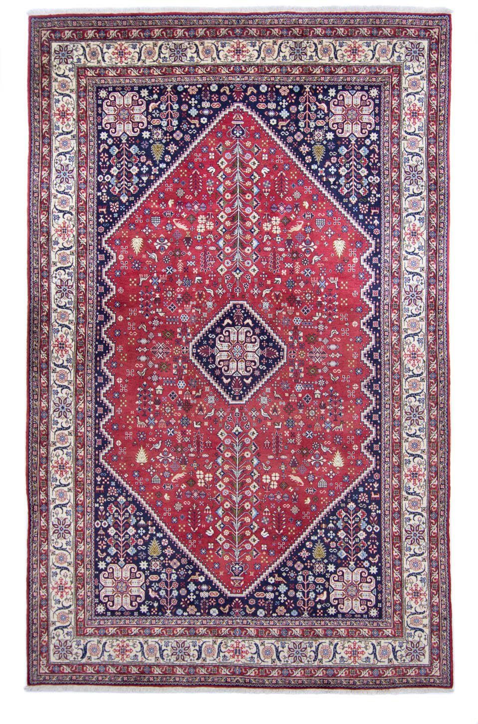 Wollteppich Abadeh Medaillon Rosso 328 x 200 cm, morgenland, rechteckig, Höhe: 10 mm, Unikat mit Zertifikat | Kurzflor-Teppiche