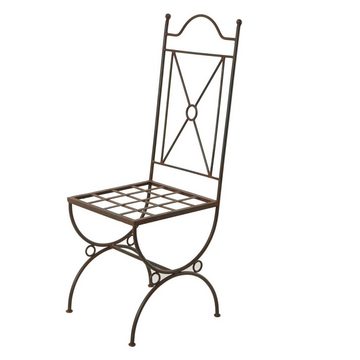 Casa Moro Gartenstuhl Marokkanischer Eisen Stuhl Menara mit Rust Finish (Gartenstuhl Esszimmerstuhl Eisenstuhl), Kusnthandwerk aus Marokko