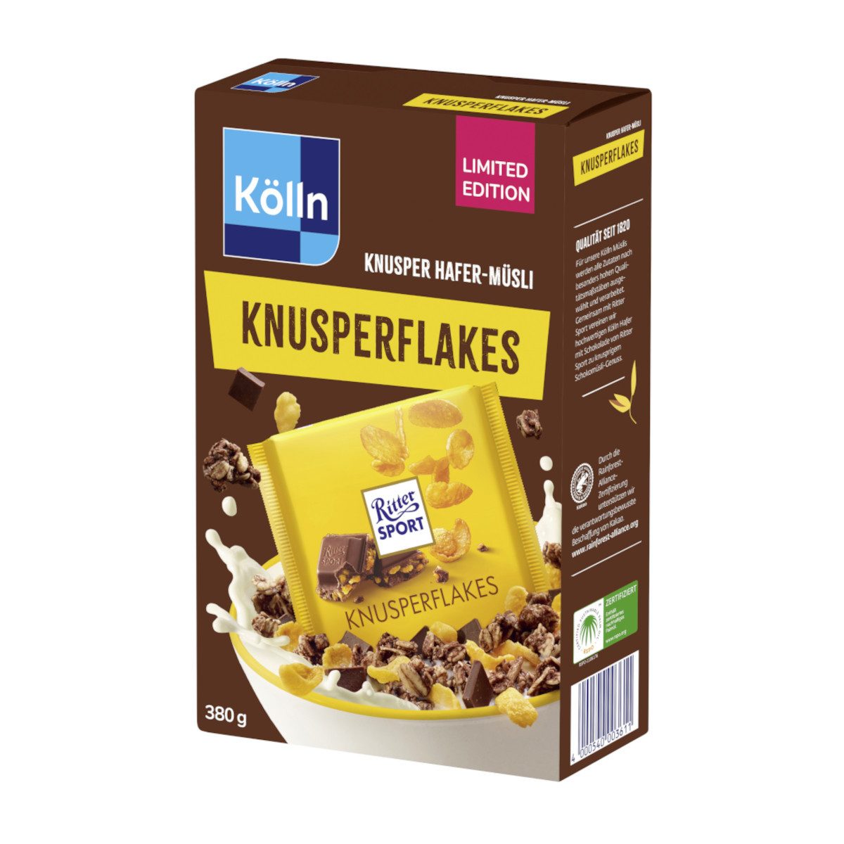 Kölln Cerealien, Kölln Knusper Hafer Müsli Ritter Sport Flakes Limited Edition 380g