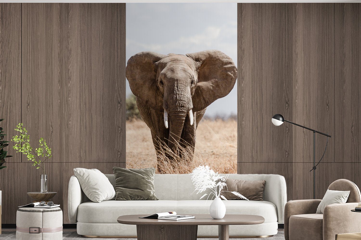 - Elefant Porträt, Vliestapete Fototapete bedruckt, Schlafzimmer - für Wohnzimmer - Natur Küche, MuchoWow Fototapete Matt, St), (2 Tiere