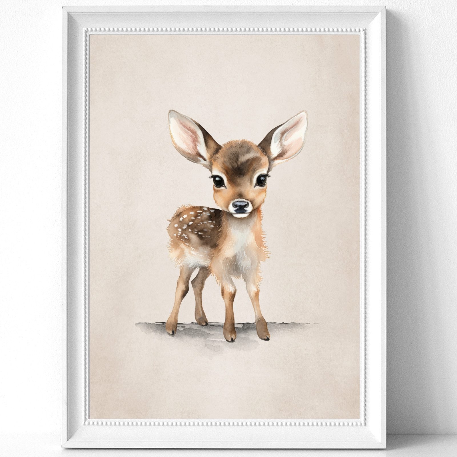 homestyle-accessoires Poster Wandbilder Bilderset Kinderbilder BABY WALDTIERE HASE BAMBI 6er Set, - Ohne Bilderrahmen - sorgfältige & sichere Verpackung