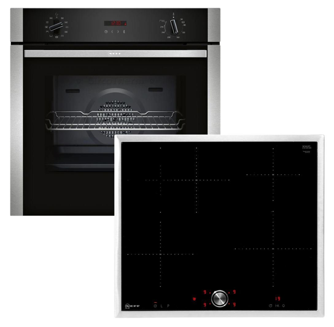 NEFF Backofen-Set 71 Liter mit Induktionskochfeld mit Bräterzone - 60 cm,  autark | Herde