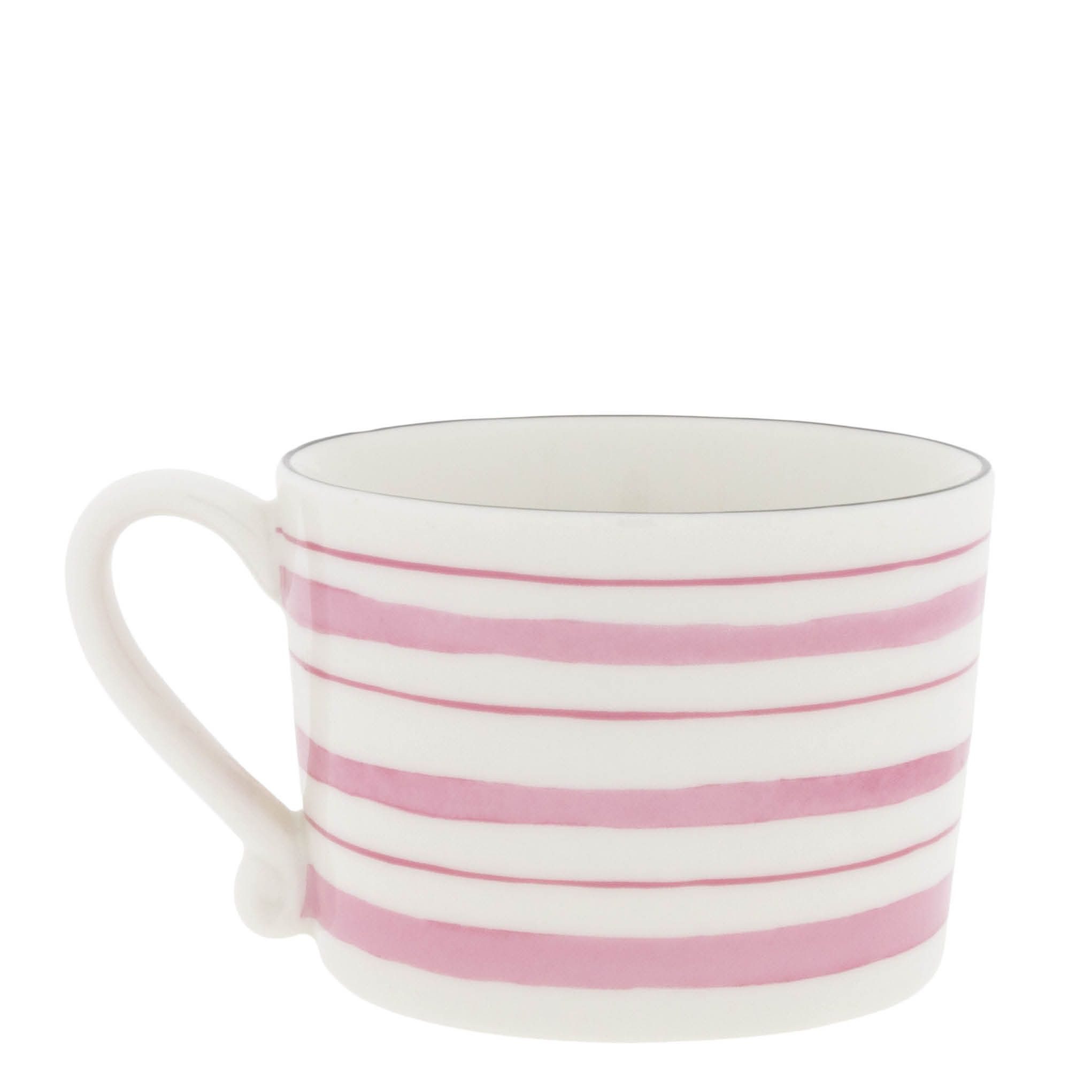 Bastion Collections Tasse Watercolour Stripes, Keramik, Spülmaschinengeeignet, Weiß, Streifen, H: 7cm