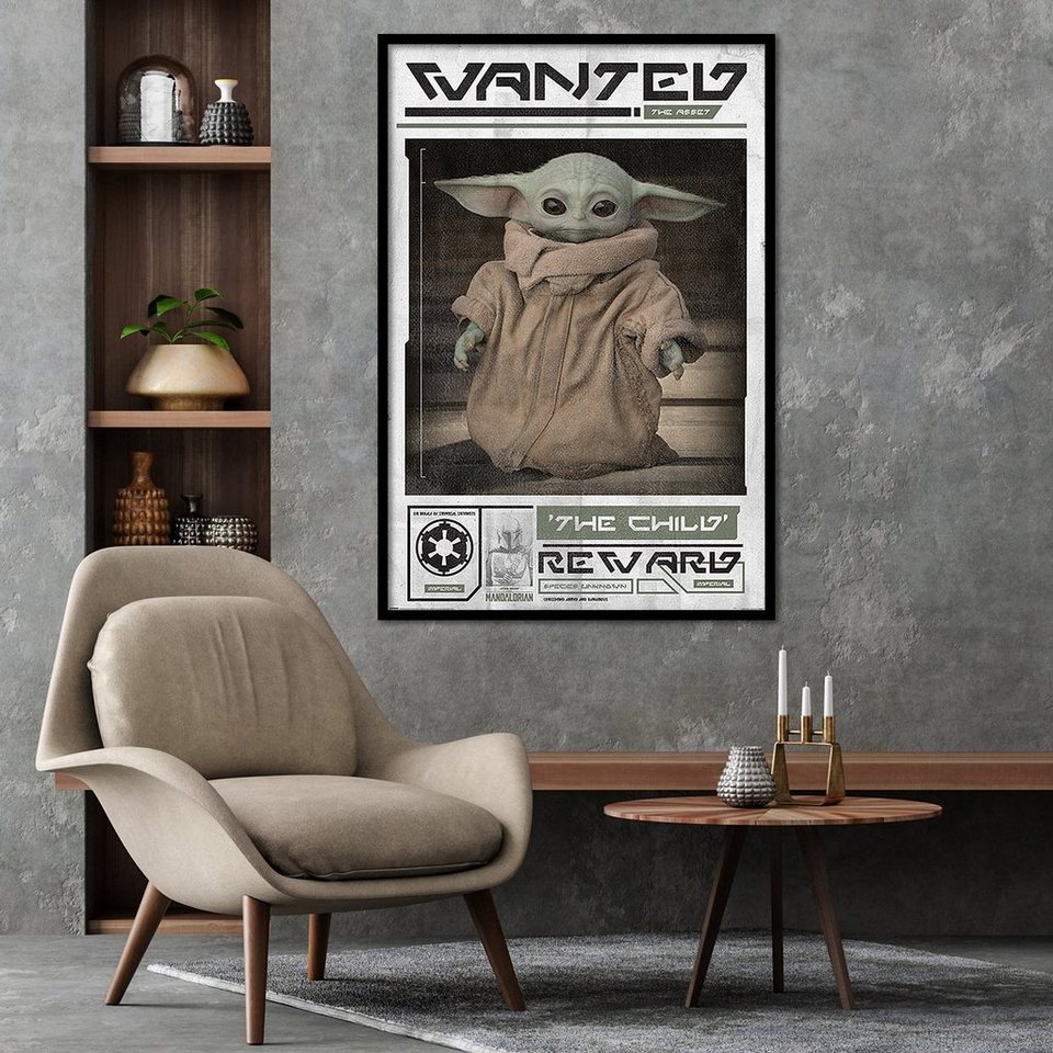 PYRAMID Poster The Mandalorian Wanted Baby Yoda The Child, Grogu 61 x 91,5