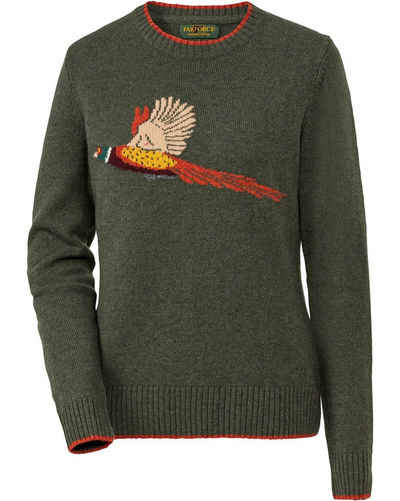 Parforce Traditional Hunting Strickpullover Damen Pullover mit Fasanenmotiv