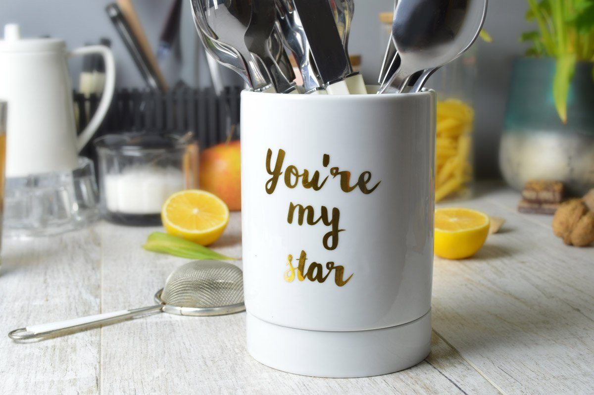 Sendez Besteckhalter mit Abtropfständer aus Porzellan Besteckbehälter Beste günstig online kaufen