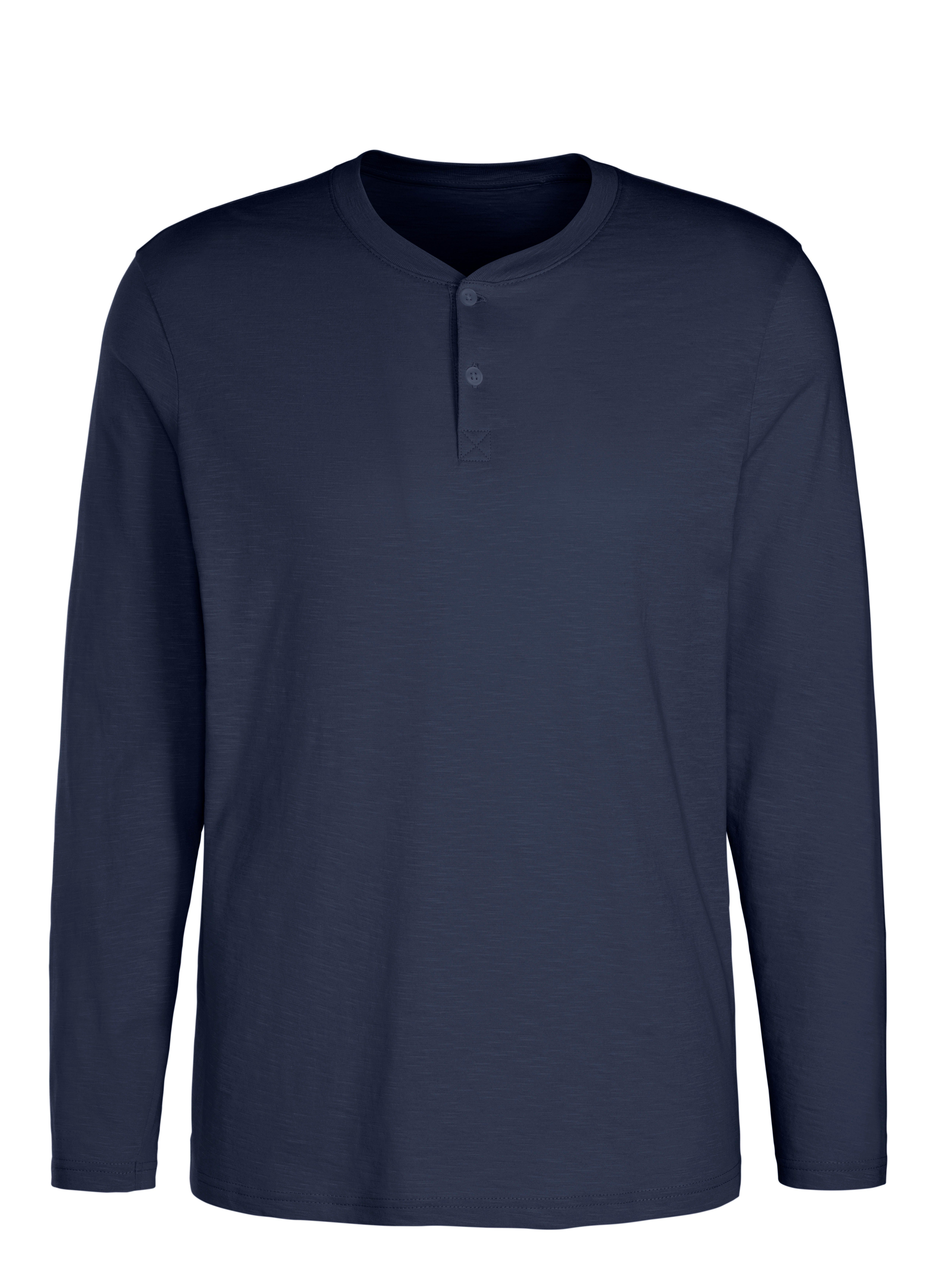 H.I.S Henleyshirt Langarm, Shirt mit Knopfleiste günstig online kaufen
