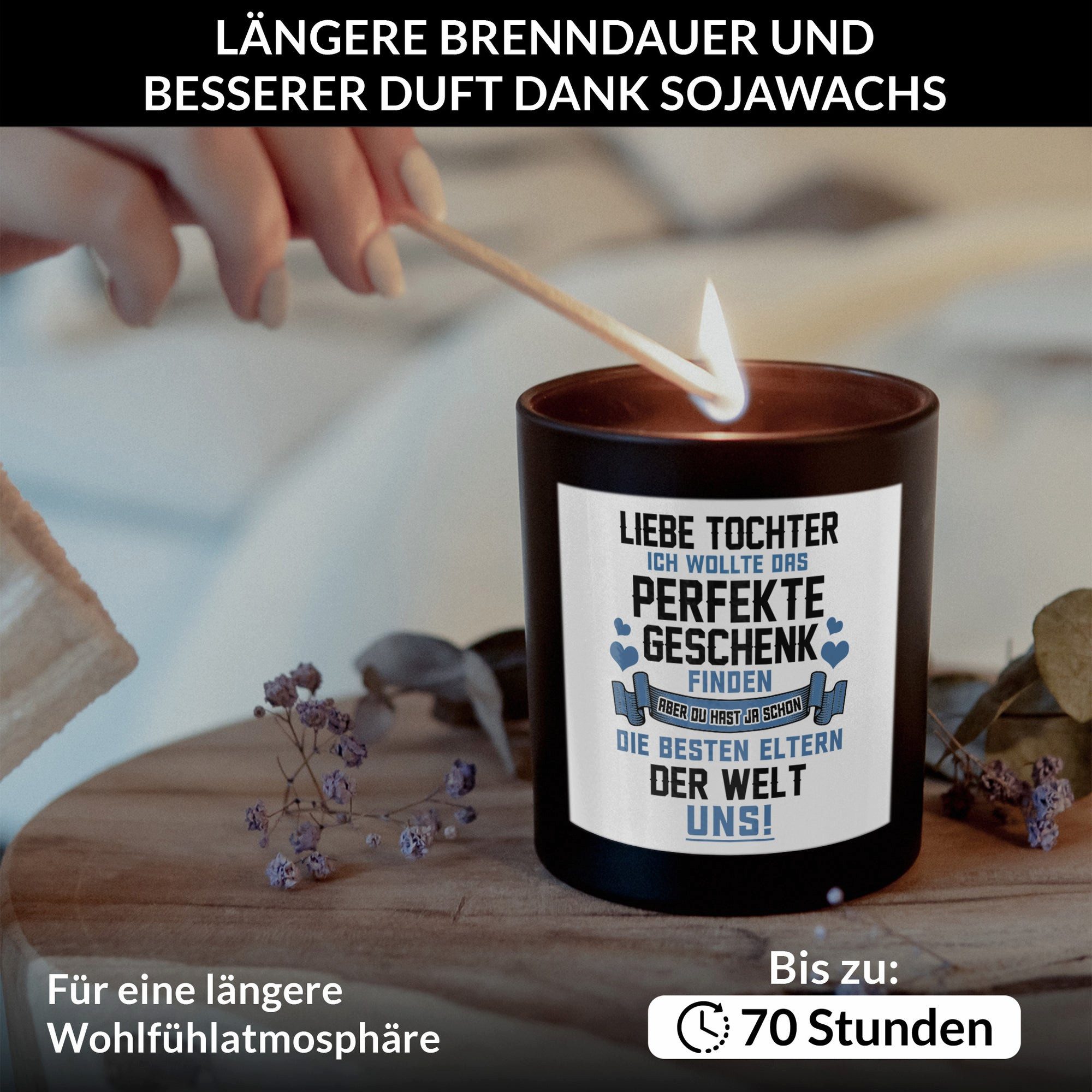 22Feels Duftkerze Deko Tochter Geschenk v Mama 18 Geburtstag Weihnachten Abitur Mädchen, MADE IN GERMANY, Europäisches Sojawachs, Handgegossen – Bild 4 von 5