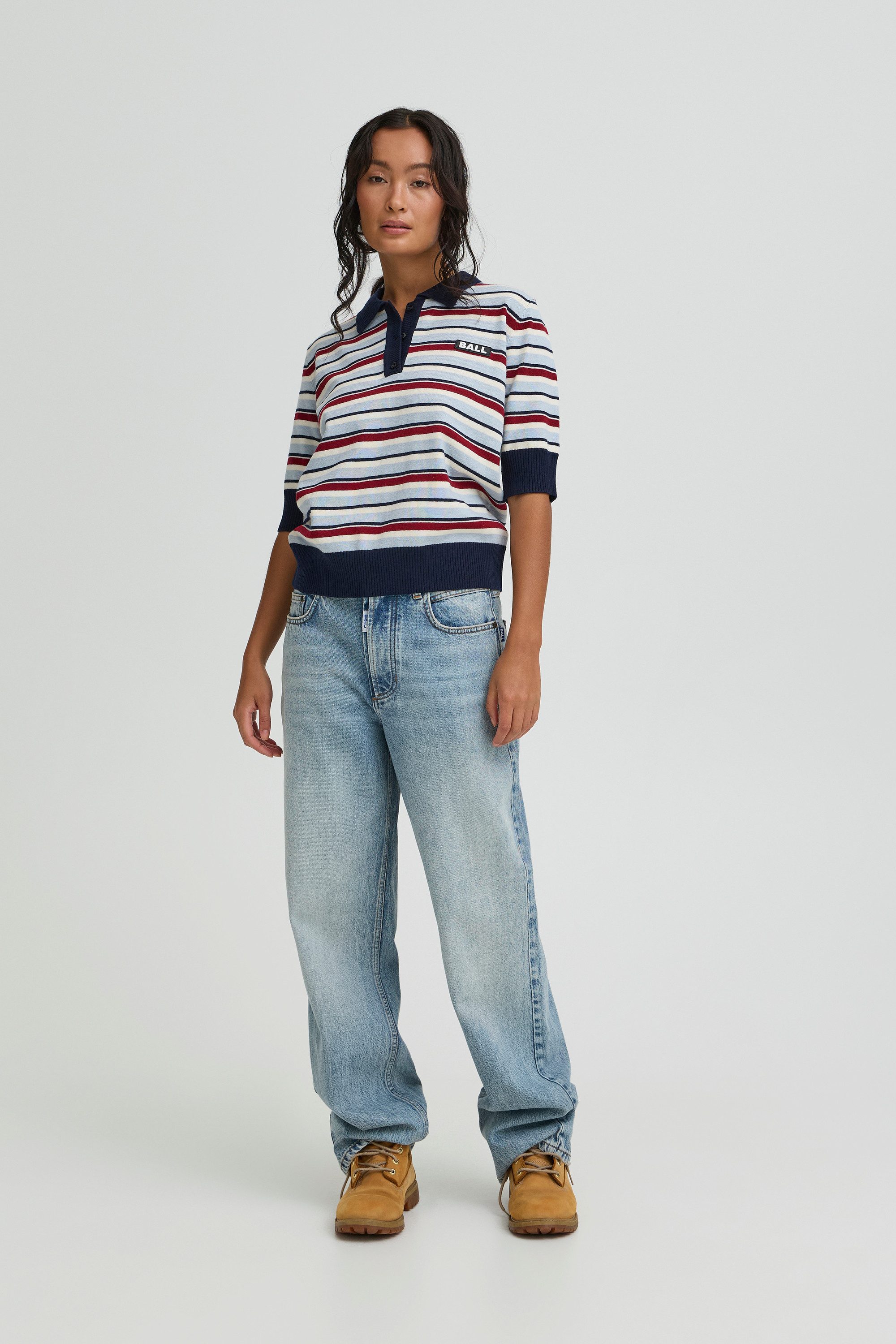 Ball Poloshirt Kurzarm-Bluse BAMARIETTA