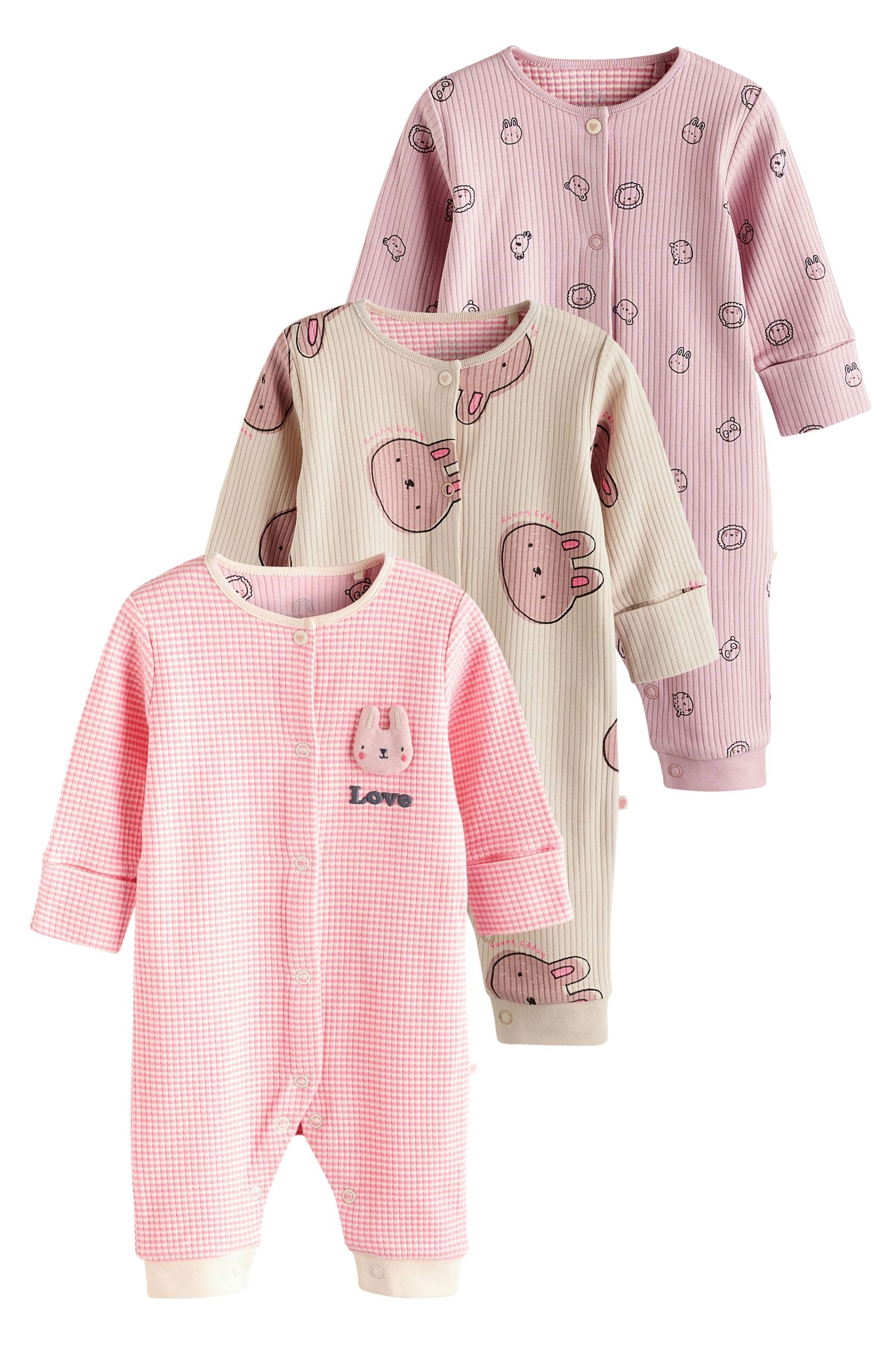 Next Schlafoverall Fußlose Baumwollstrampler, 3 Stk. günstig online kaufen