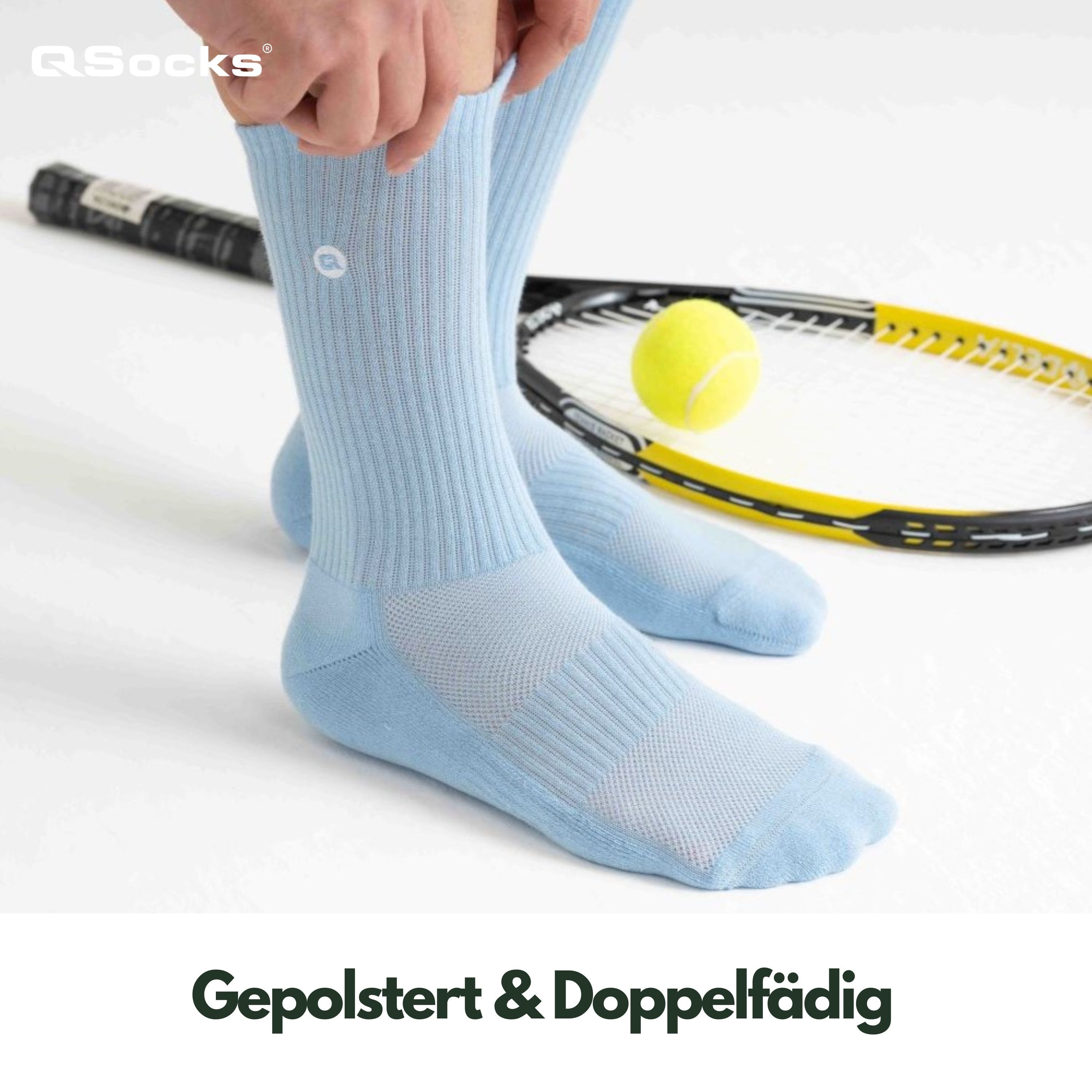 QOLONIA Sportsocken Sportsocken gepolstert 100 Baumwolle mit Komfortsohle / günstig online kaufen