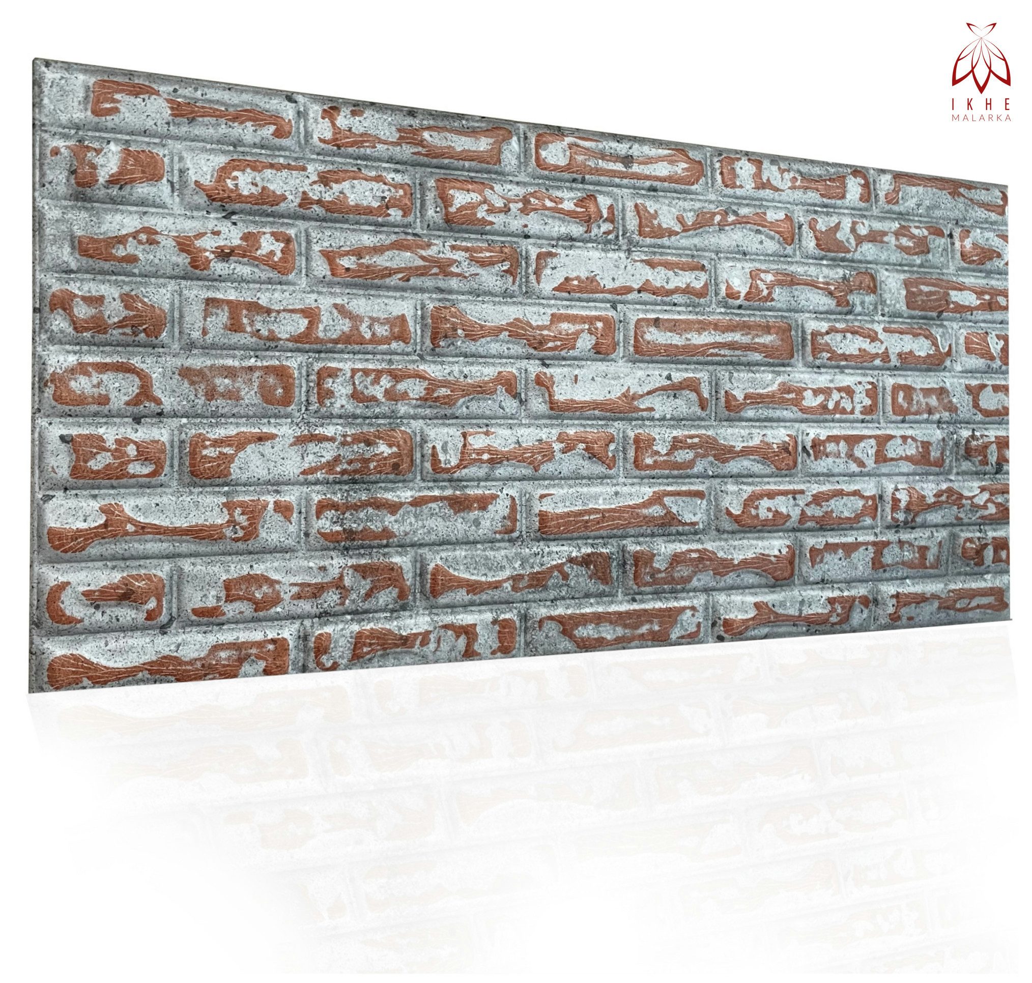 IKHEMalarka 3D Wandpaneel 4,10,16 Quadratmeter Polystyrol Deckenpaneele XL Brick, BxL: 50,00x100,00 cm, 0,50 qm, (8-tlg) Ziegeloptik Steinoptik Backstein Wandpaneele