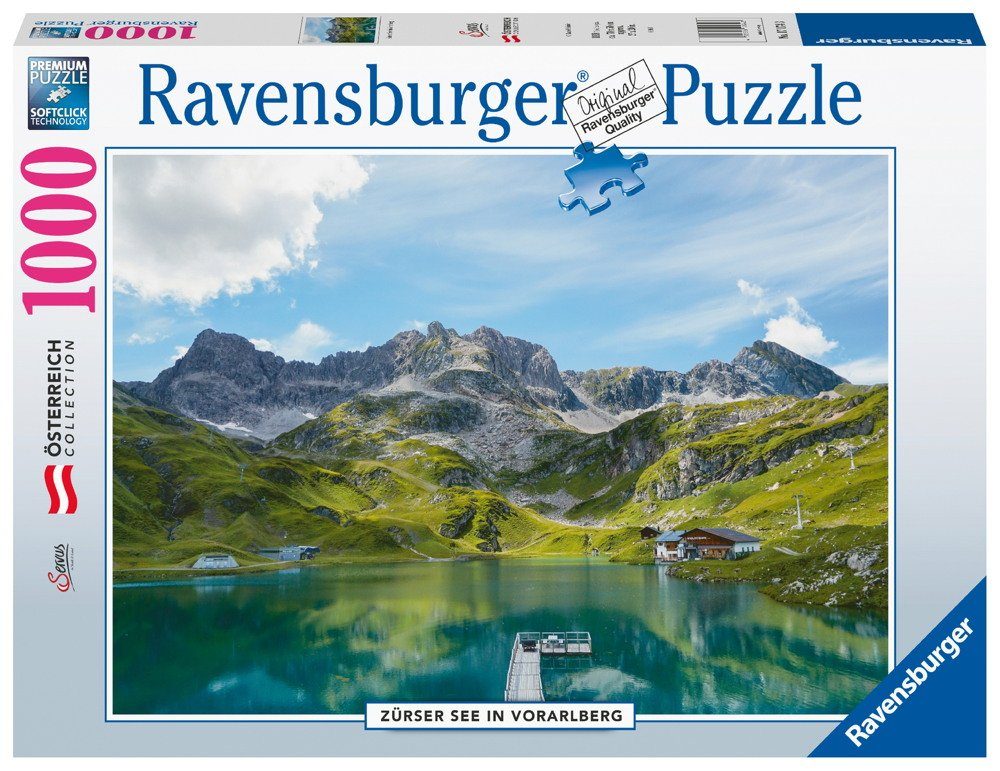 Ravensburger Puzzle Österreich Collection Zürser See in Vorarlberg 17174, 1000 Puzzleteile