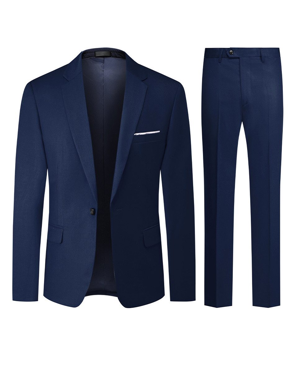 Allthemen Anzug (2 tlg, Sakko & Hose) Herren 2 Teilig Slim Fit Hochzeitanzug mit einem Knopf