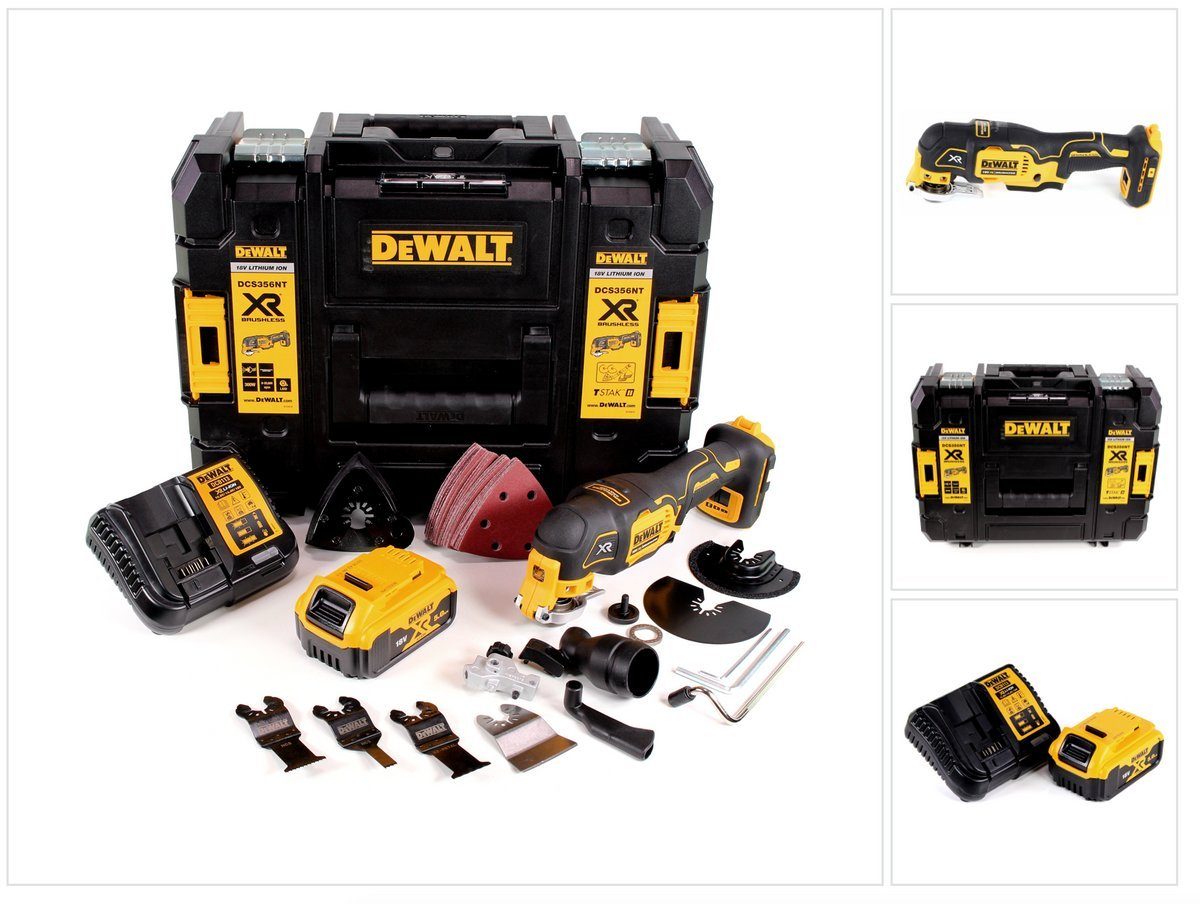 DeWalt Akku-Multifunktionswerkzeug DCS 356 P1 Akku Multitool 18V Brushless + 35tlg. Zubehör + 1x Akku 5