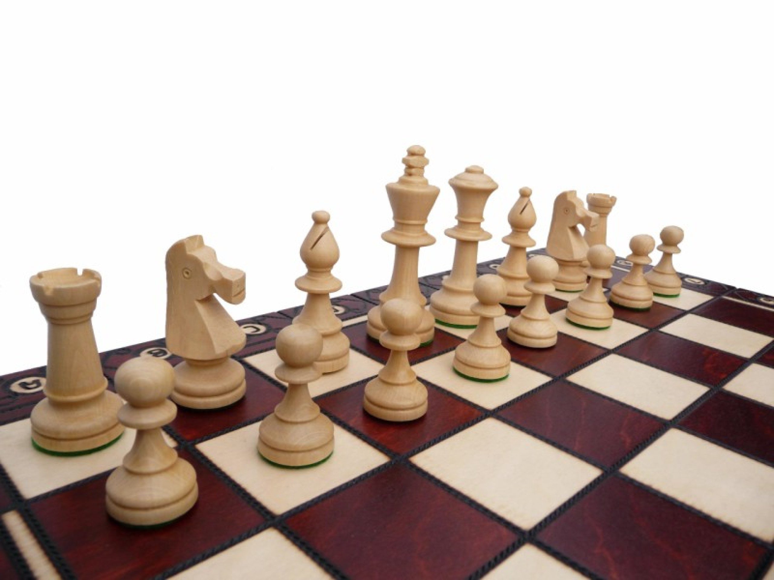 Holzprodukte Spiel Schach Schachspiel Consul Schachbrett 48 x 48 cm SET braun schwarz