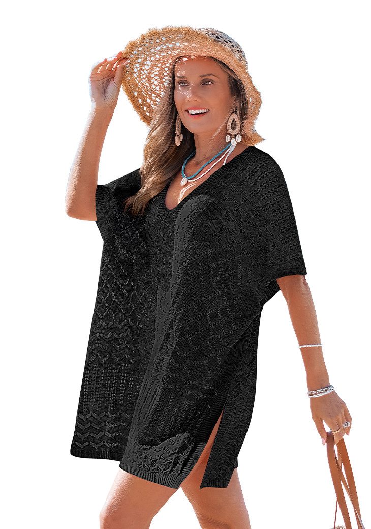 Cupshe Strandkleid Ärmel Mini Split Hem Cover-up Kleid