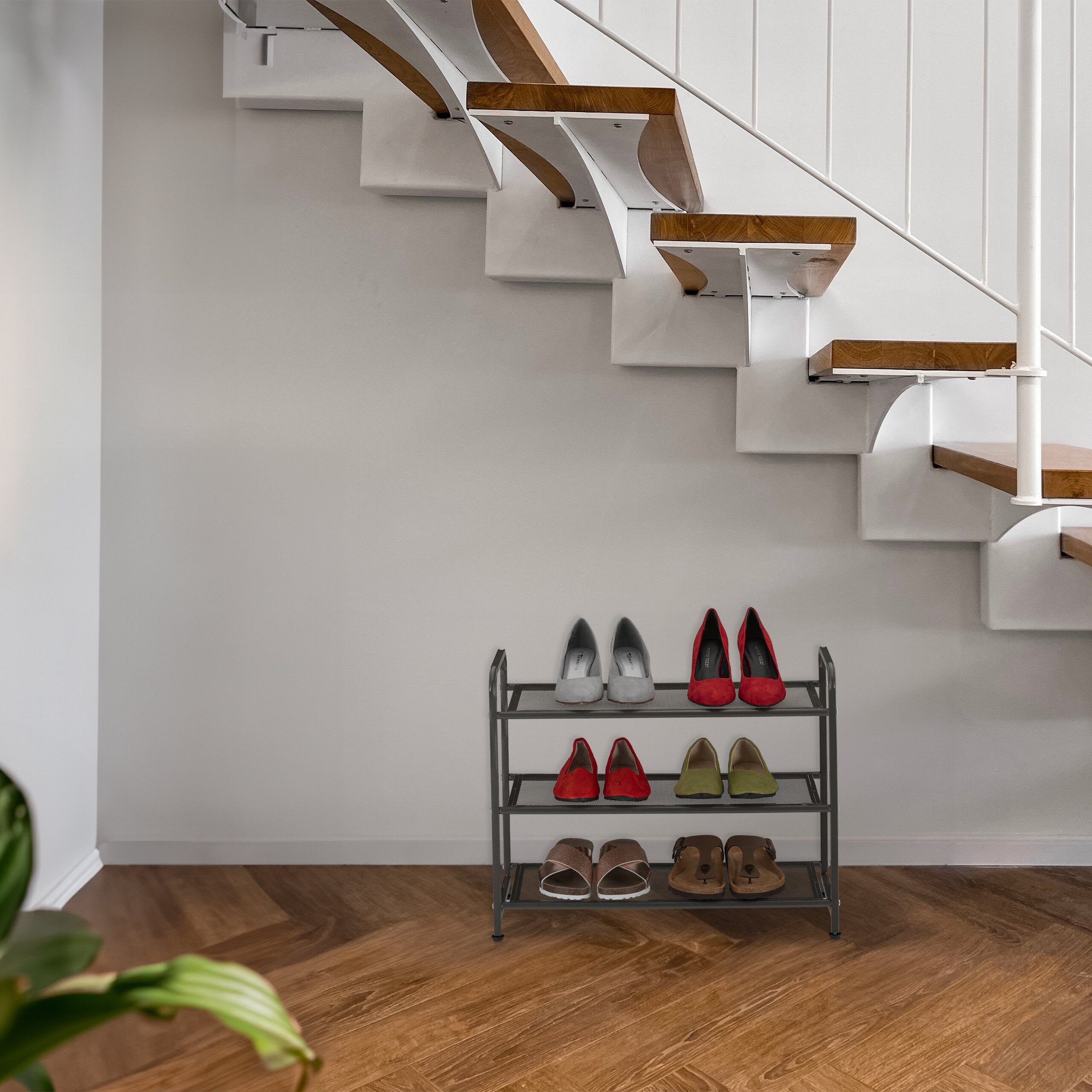 relaxdays Schuhregal Schwarzes Schuhregal Metall günstig online kaufen