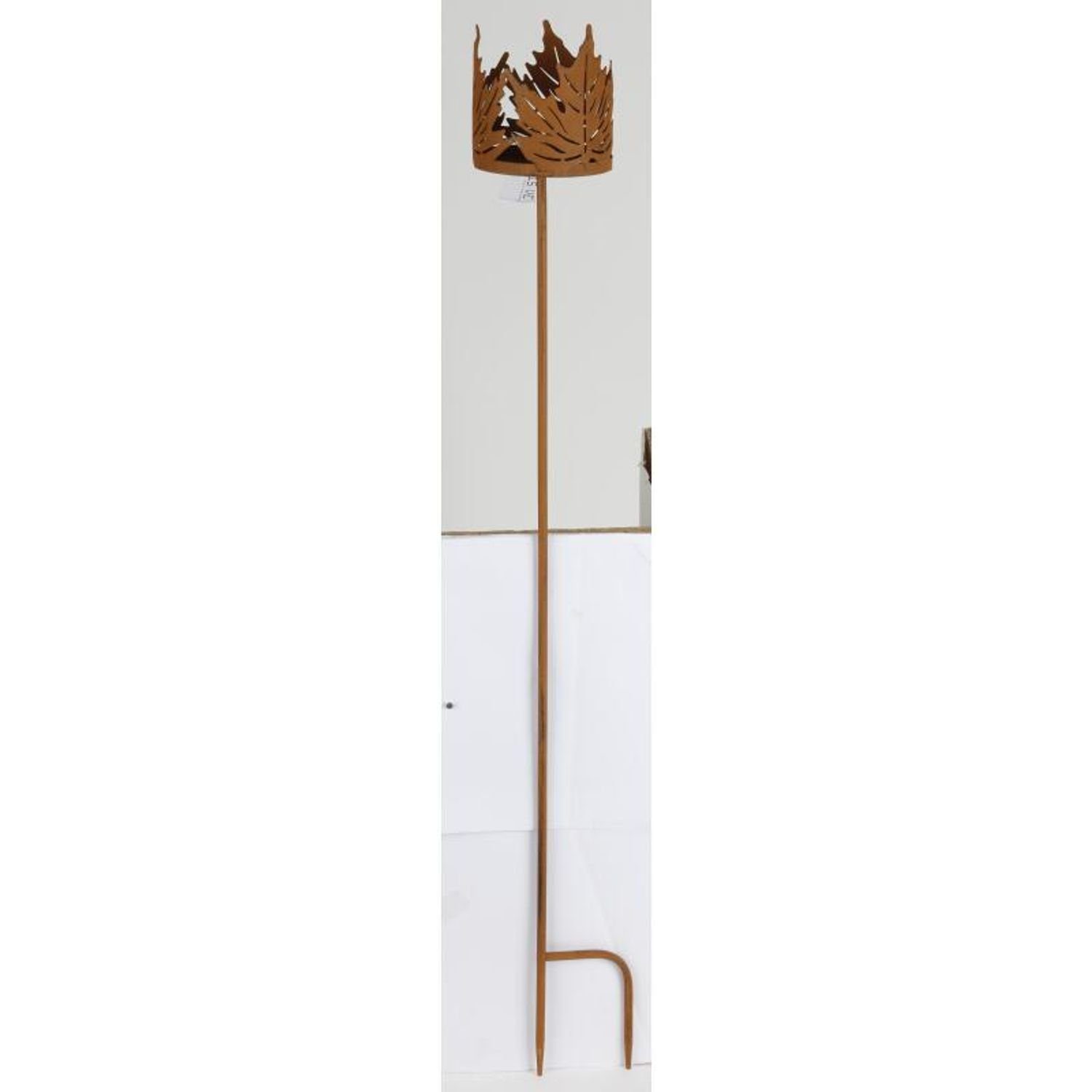 BURI Kerzenständer Figu Dekoration Kerzenhalter Stab Blätter 102cm Erdspieß Gartenstecker
